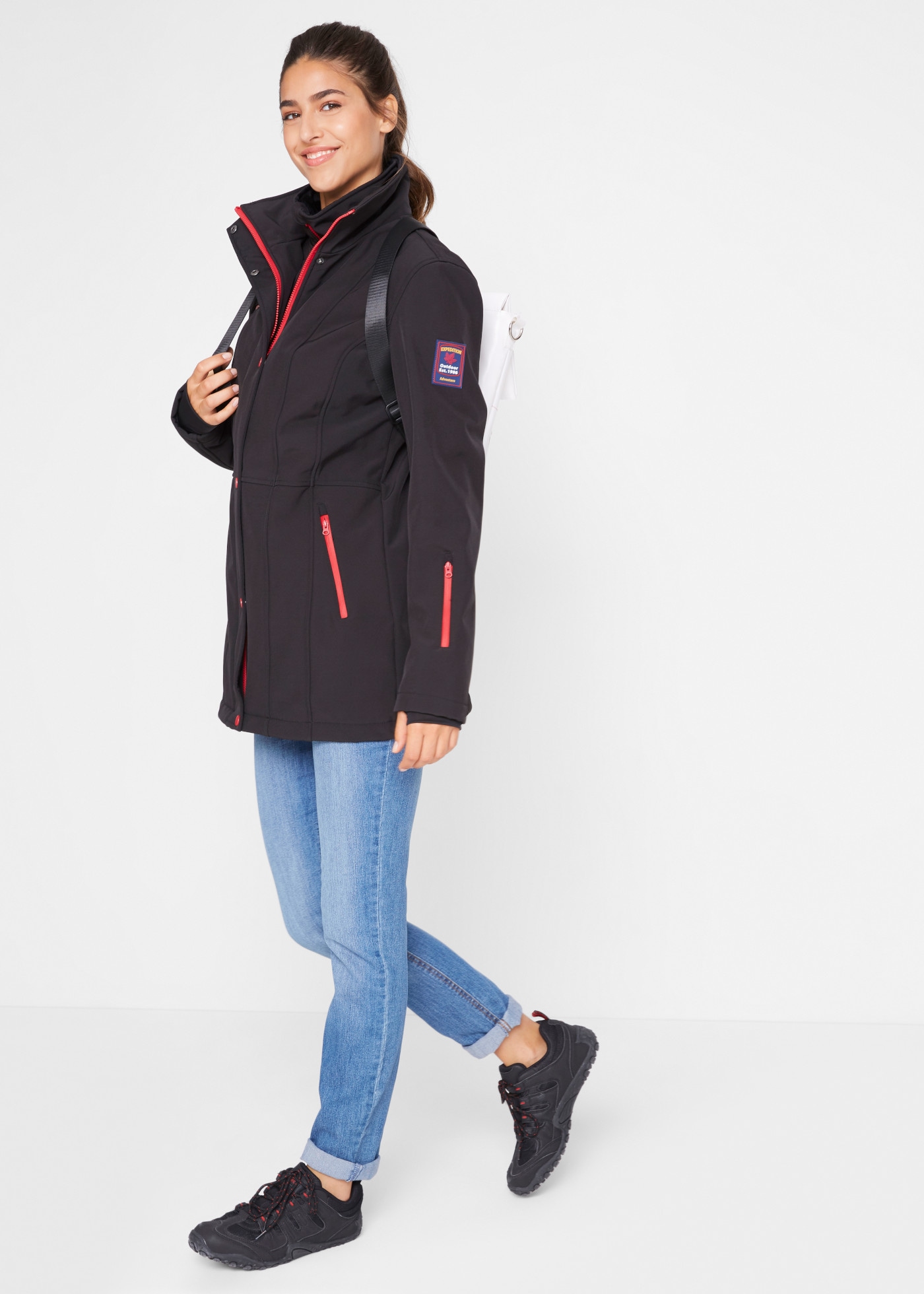 bonprix Veste softshell respirant, coupe-vent, déperlant, avec une forte teneur en stretch