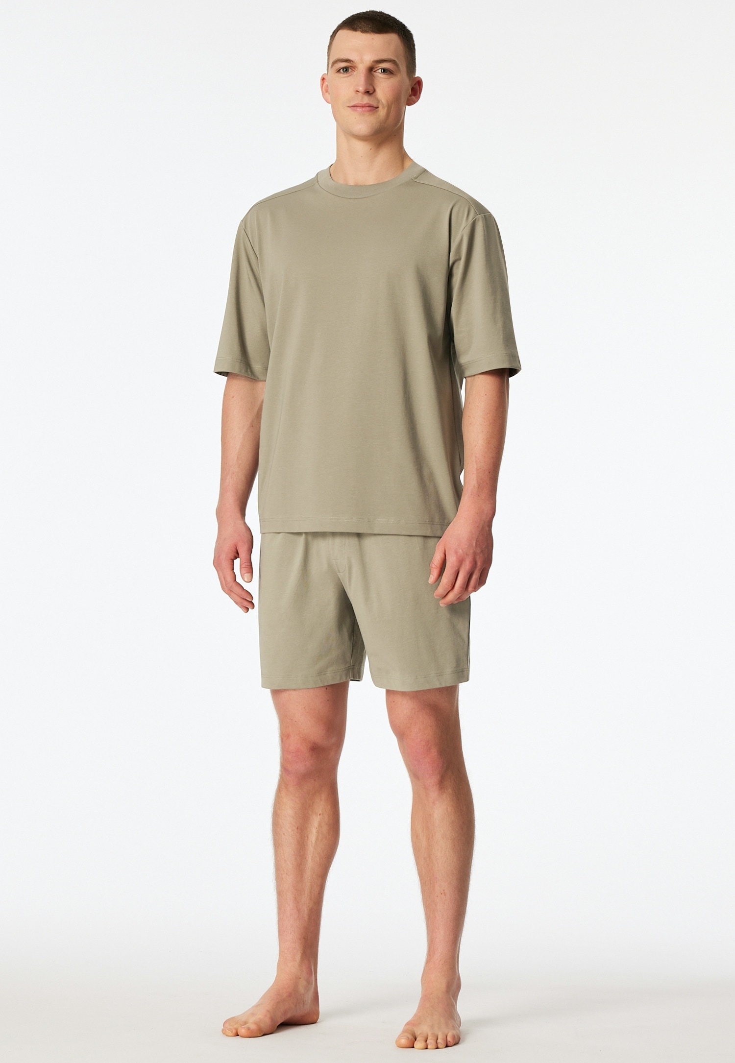 Image of Schiesser Shorty "Modern Nightwear" 2 mit Rundhalsausschnitt und kurzem Arm, leichter Oversize-Fit