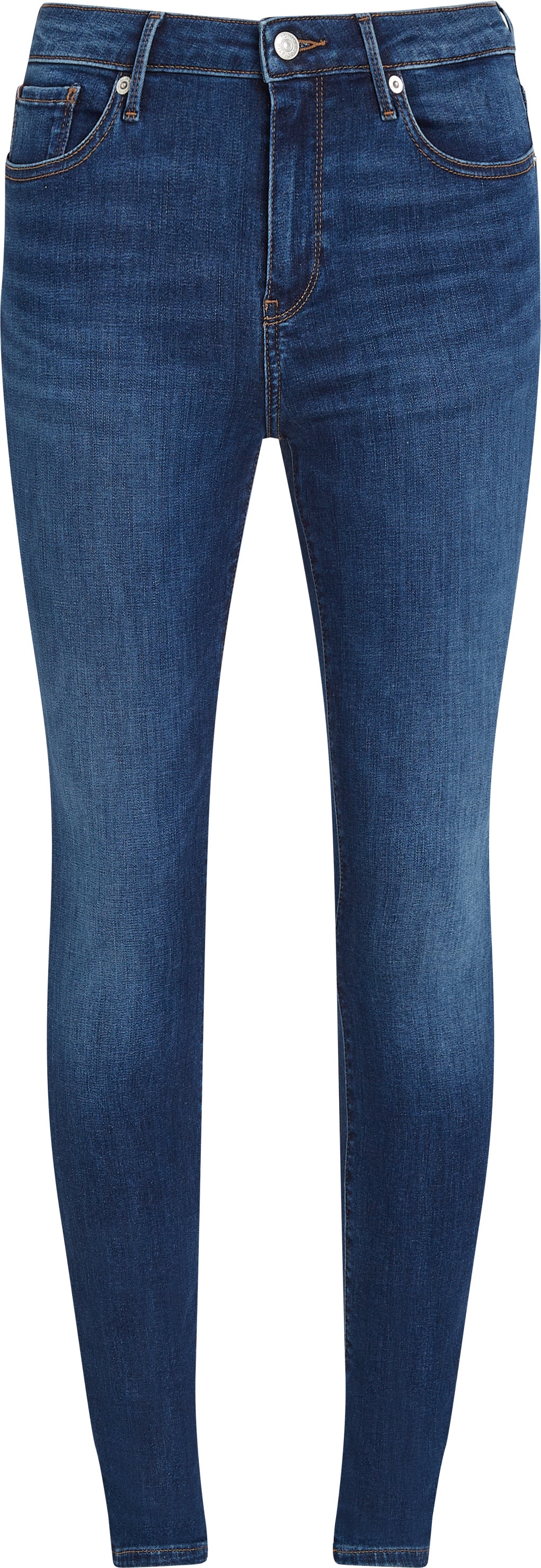 Tommy Hilfiger Skinny-fit-Jeans »COMO Skinny RW ACE mit Logo-Badge und knöchellangem Schnitt«, casual, skinny fit, Denim, normaler Bundabschluss