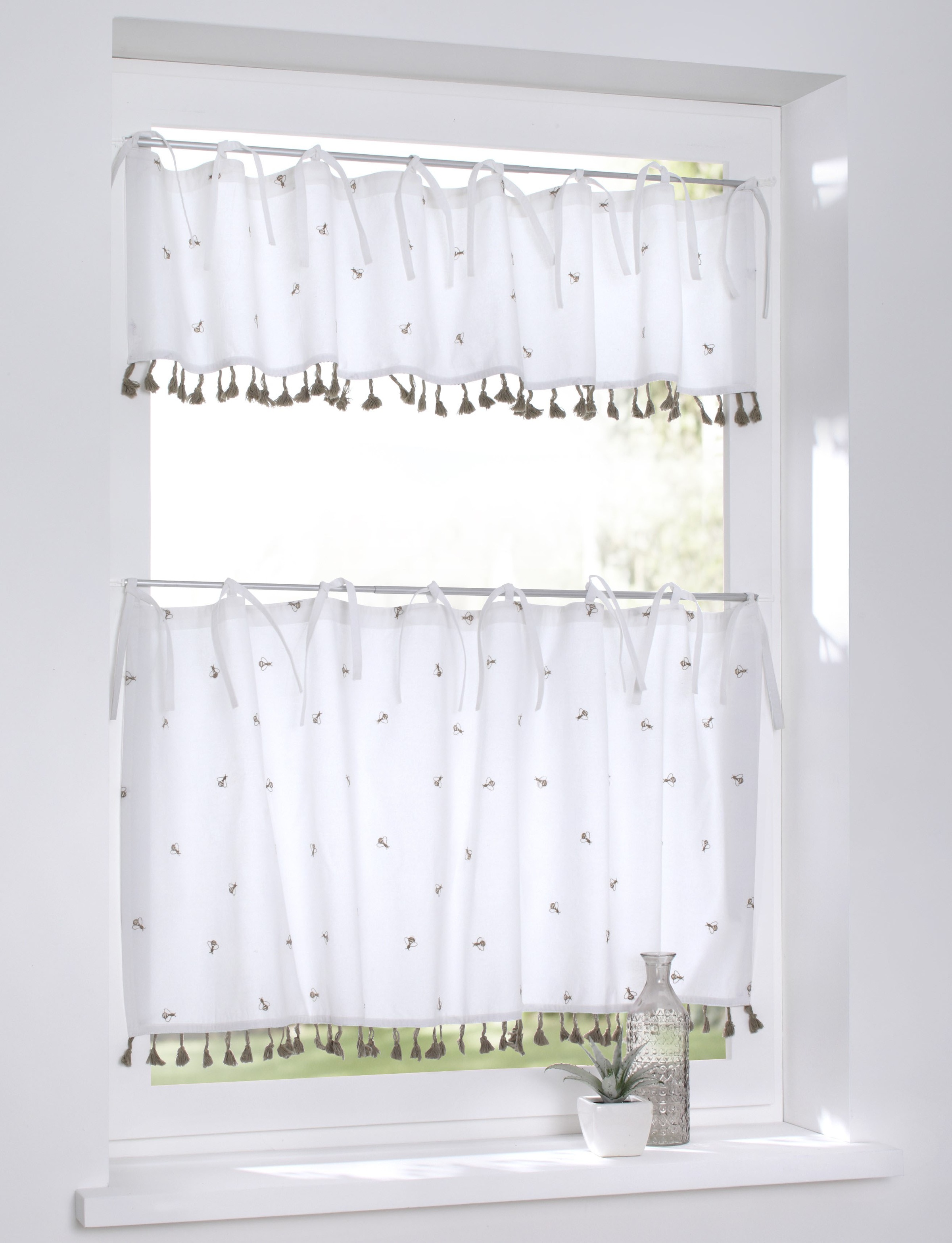 Image of Kutti Scheibengardine »Honey«, (1 St.), Bienen, Bindebänder, 2 Höhen bei Ackermann Versand Schweiz