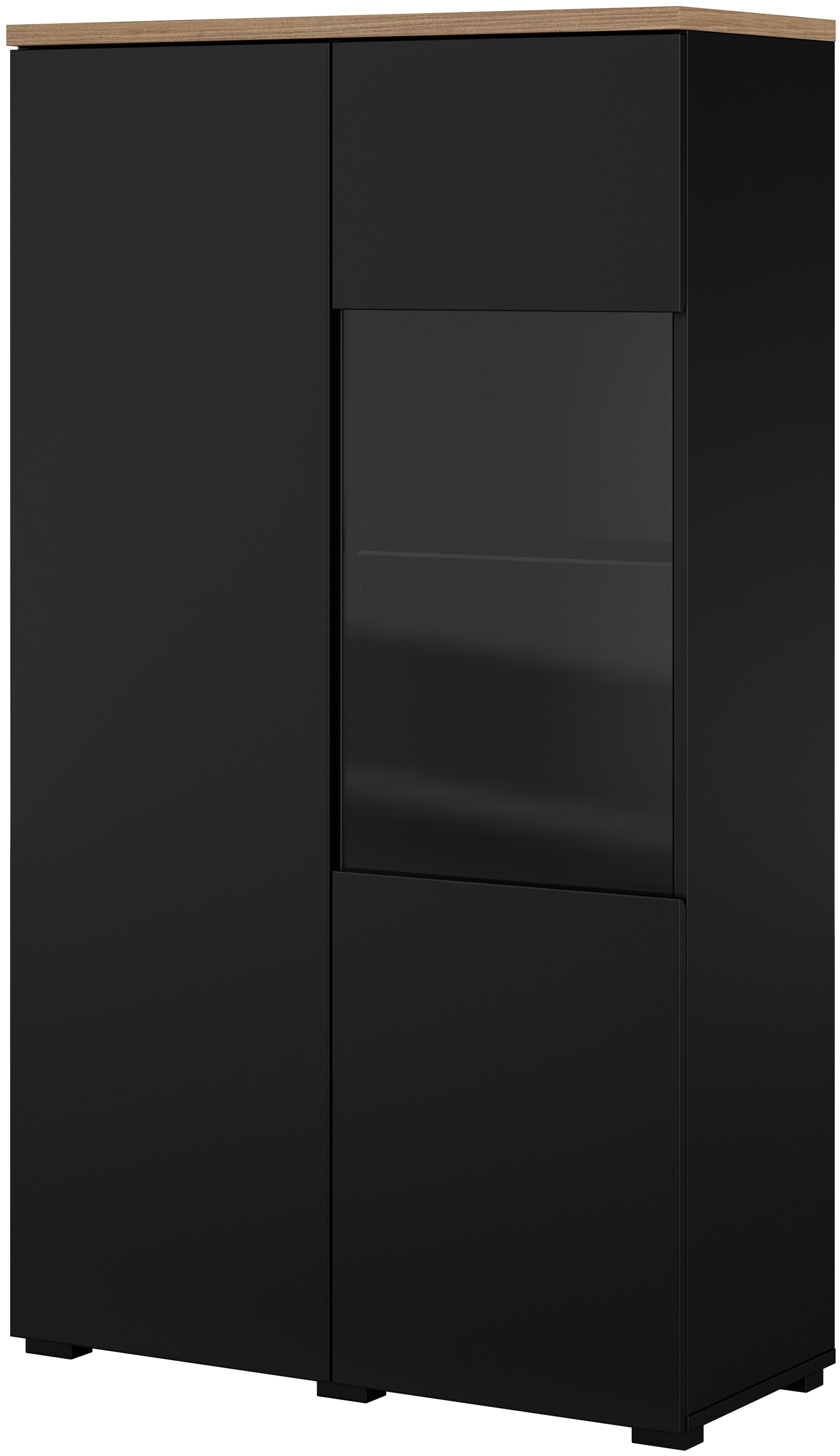 GOODproduct Vitrines »Modo, Breite 80 cm, moderner griffloser Vitrineschrank« Vitrine mit viel Stauraum, Einlegeböden verstellbar, Glastür