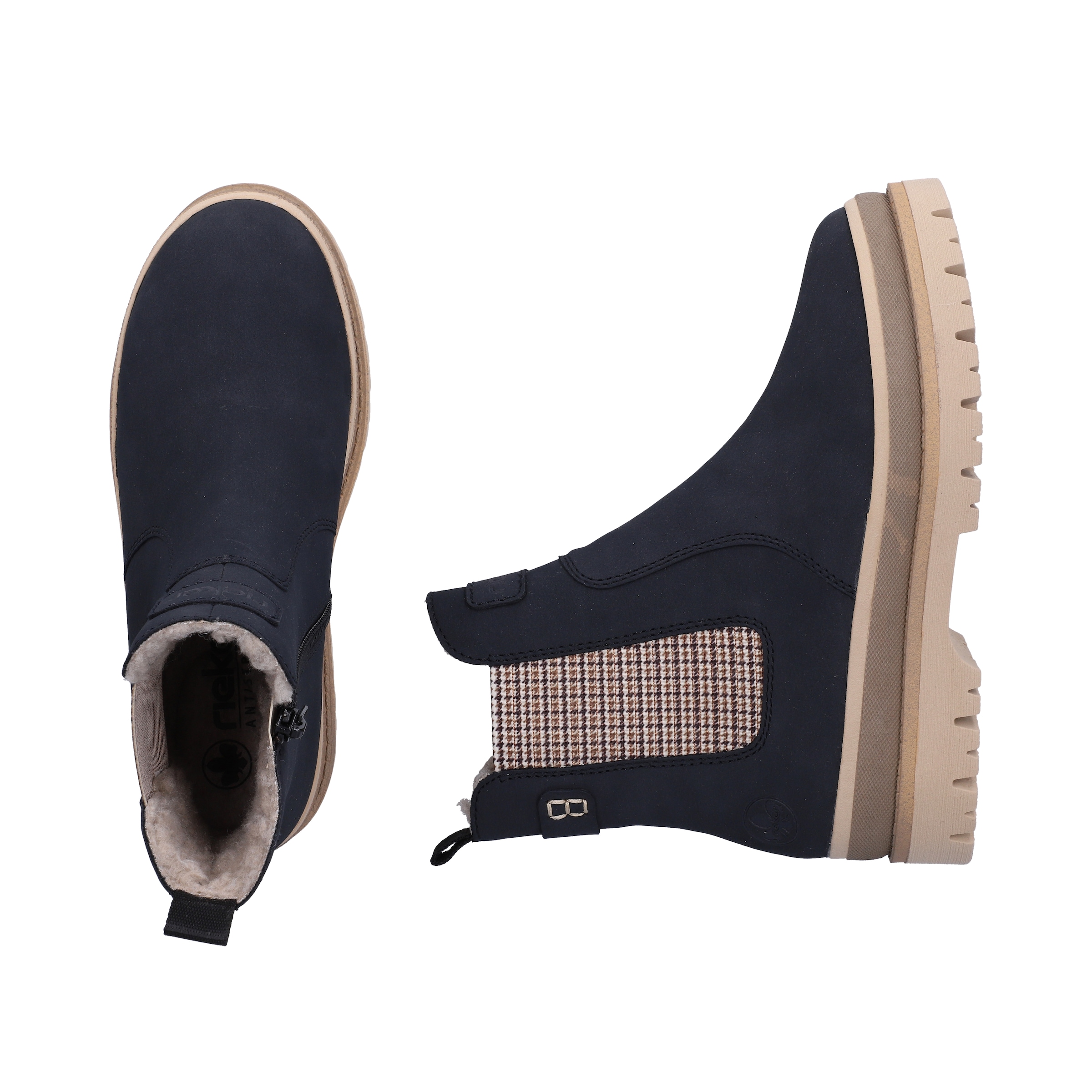 Rieker Bottes d'hiver  chelsea boots, bottines à plateforme, bottines zippées à l'intérieur