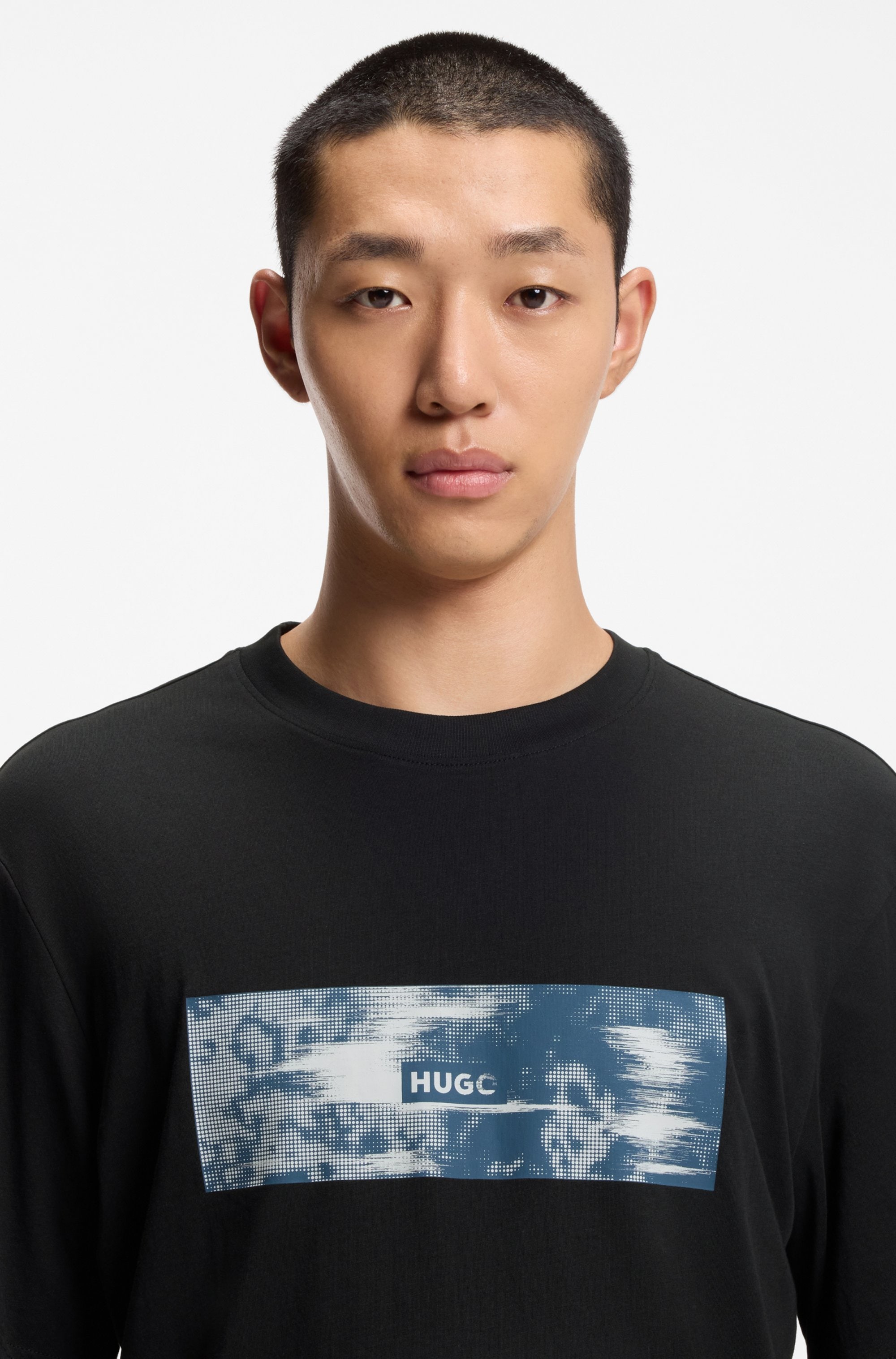 HUGO Blue T-Shirt »Napolux«, Rundhalsausschnitt, regular fit, Logodruck