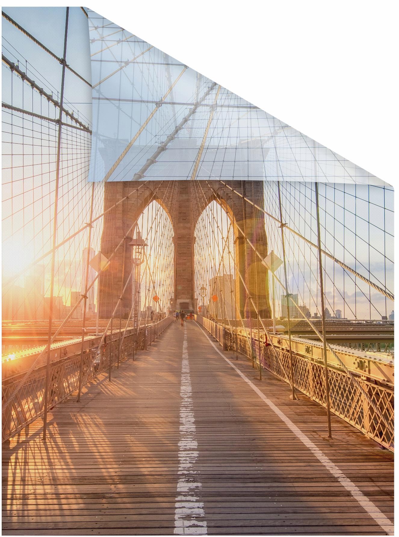 Image of LICHTBLICK ORIGINAL Fensterfolie "Brooklyn Bridge" 1 Stk. blickdicht strukturiert Klebepunkte selbstklebend, Sichtschutz