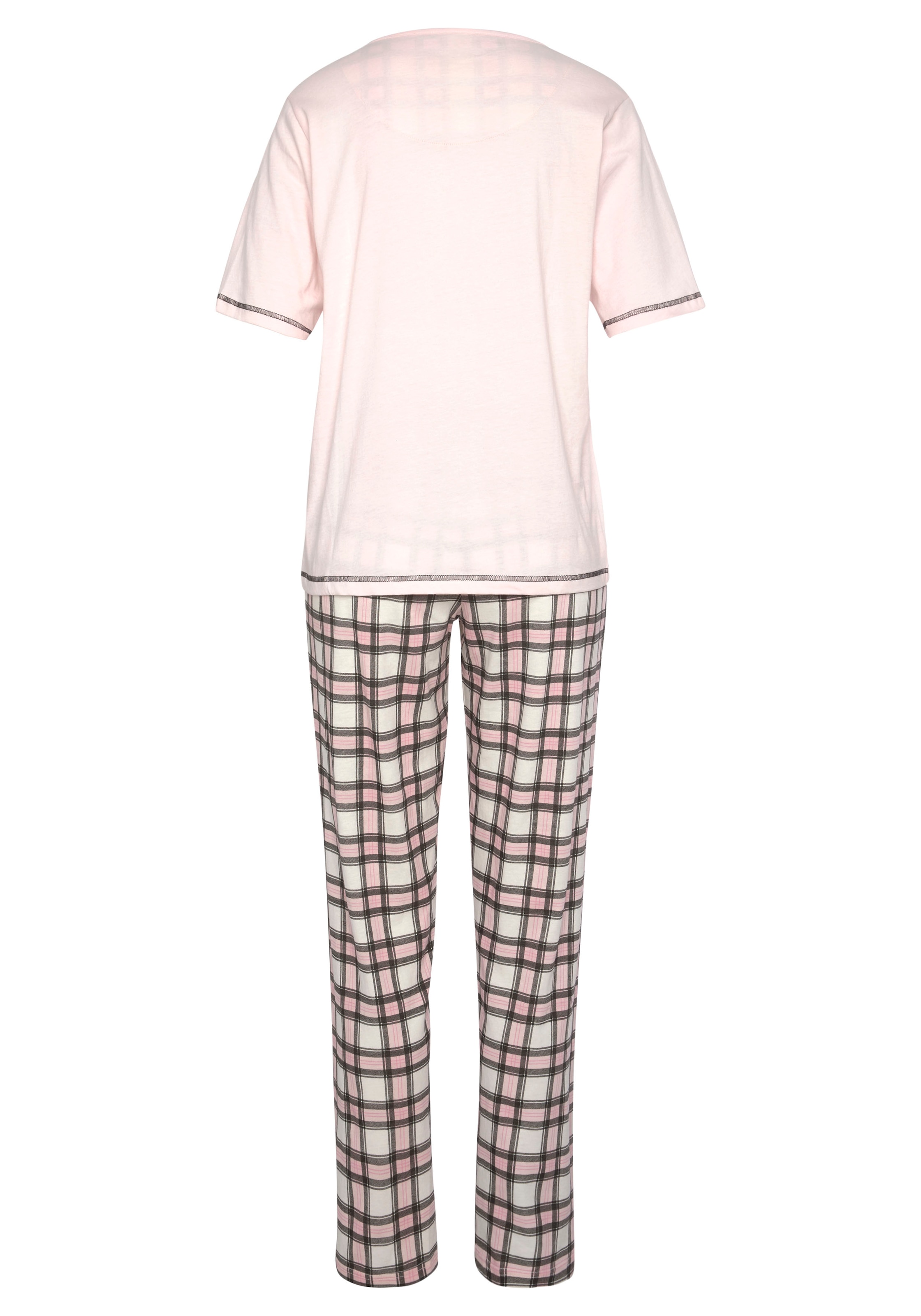 Vivance Dreams Pyjama, (Packung, 4 tlg., 2 Stück), im Doppelpack mit Karomuster