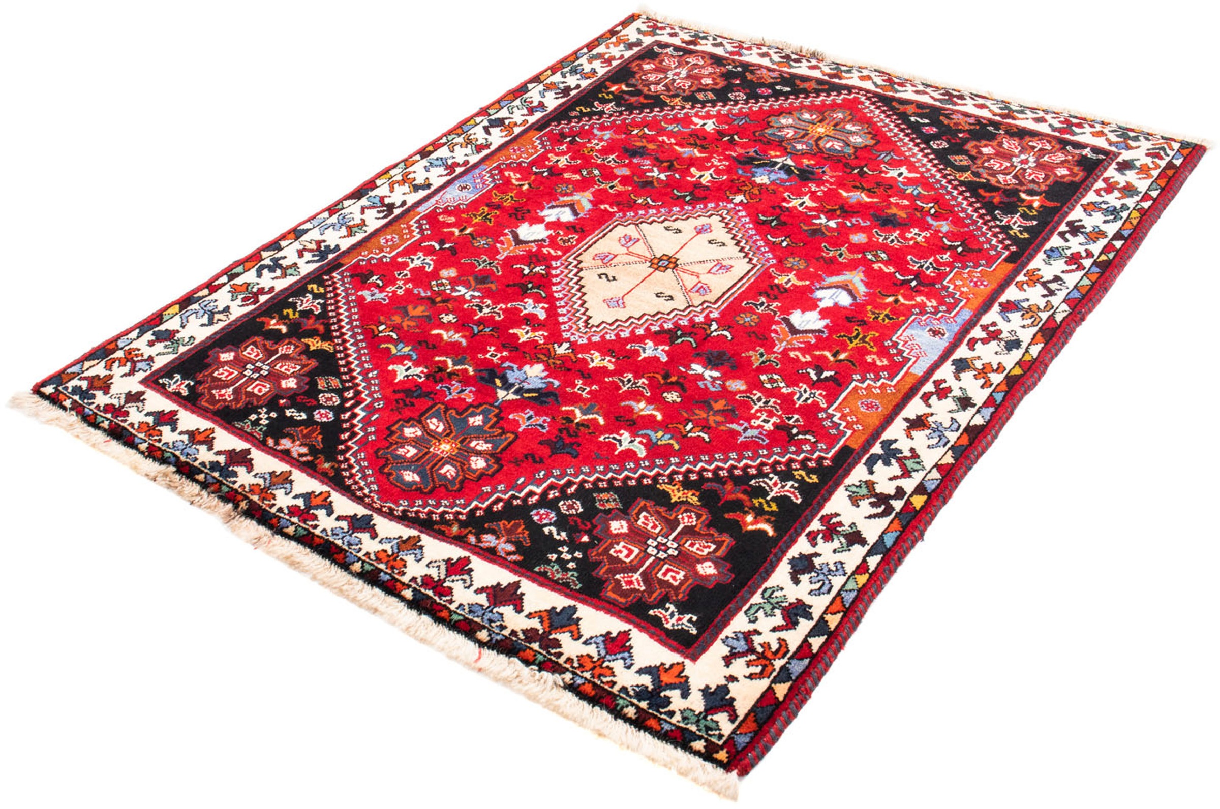 Image of morgenland Orientteppich »Perser - Nomadic - 155 x 118 cm - dunkelrot«, rechteckig, 10 mm Höhe, Wohnzimmer, Handgeknüpft, Einzelstück mit Zertifikat bei Ackermann Versand Schweiz