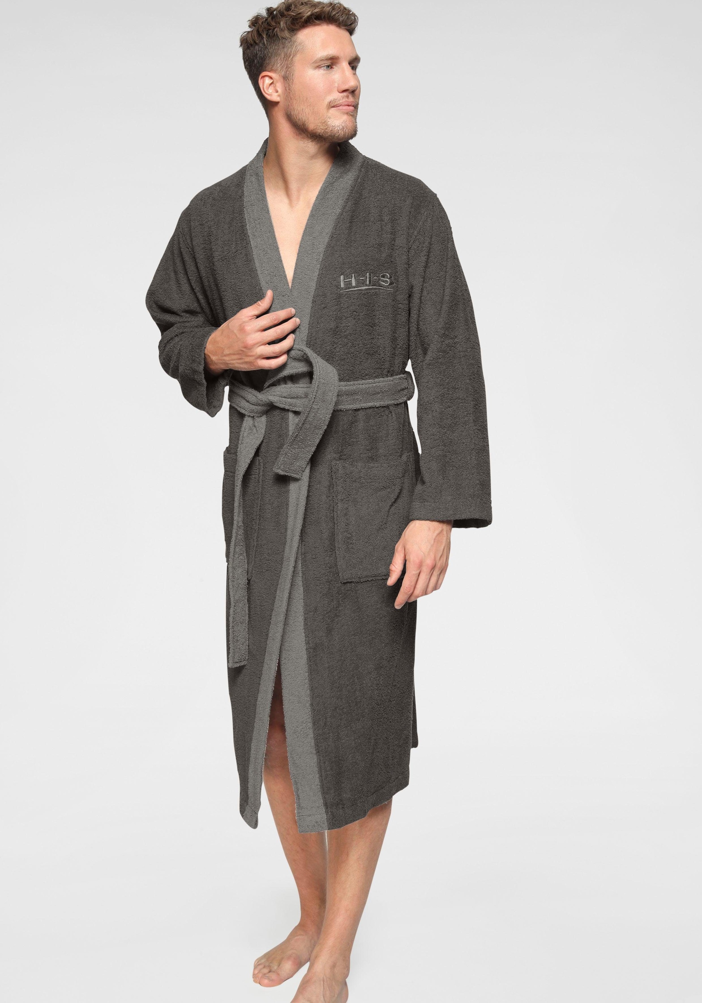 Image of H.I.S Unisex-Bademantel "Hannes, ideal für Sauna & Spa, Hotelbademantel, Morgenmantel" 1 Stk. für Damen & Herren, lang, mit Taschen, S-3XL