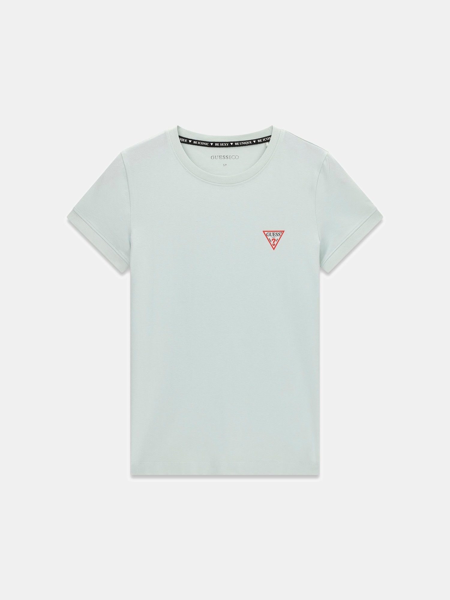 Guess T-Shirt »SS CN MINI TRIANGLE TEE« aus Baumwolljersey mit Stretch, Slim Fit