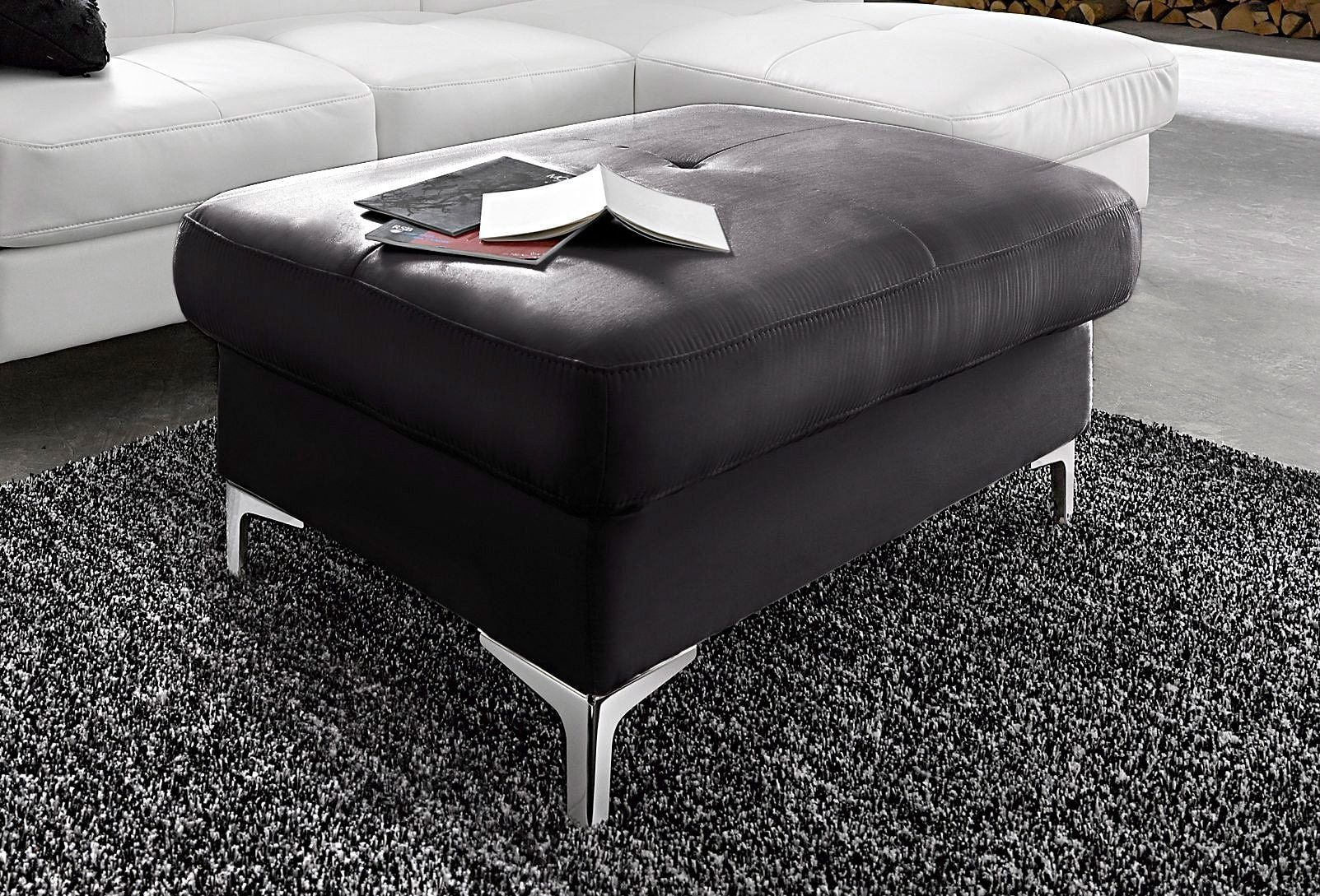 COTTA Polstergarnitur »Sammy U-Form«, (Set, Tiefe der Recamiere 169 cm), Set bestehend aus: Wohnlandschaft mit Kopfteilverstellung & Hocker