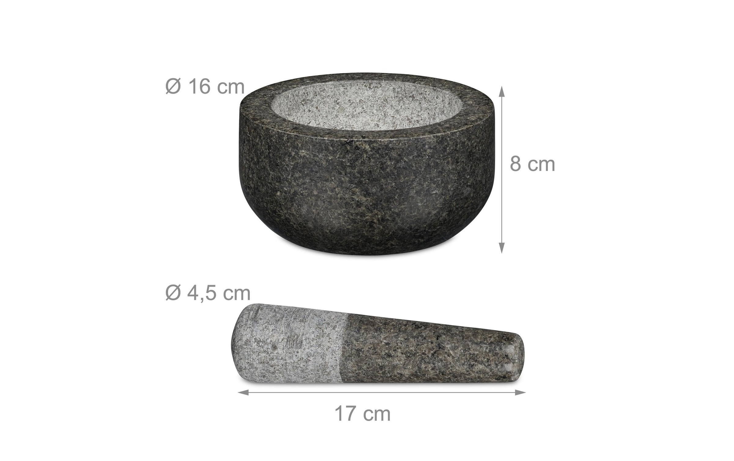 relaxdays Mörser »mit Stössel 16 cm«