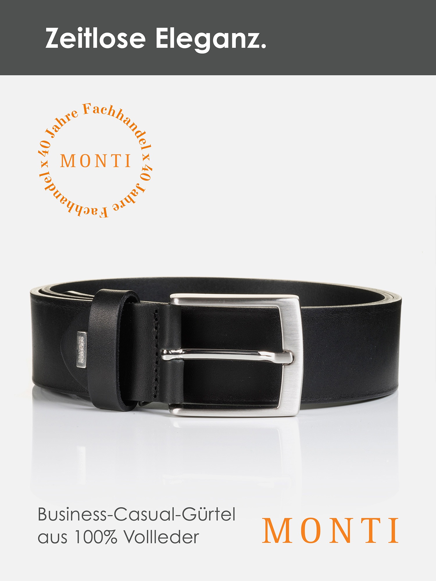 MONTI Ceinture en cuir »TUSTON« élégant, durable, brillant