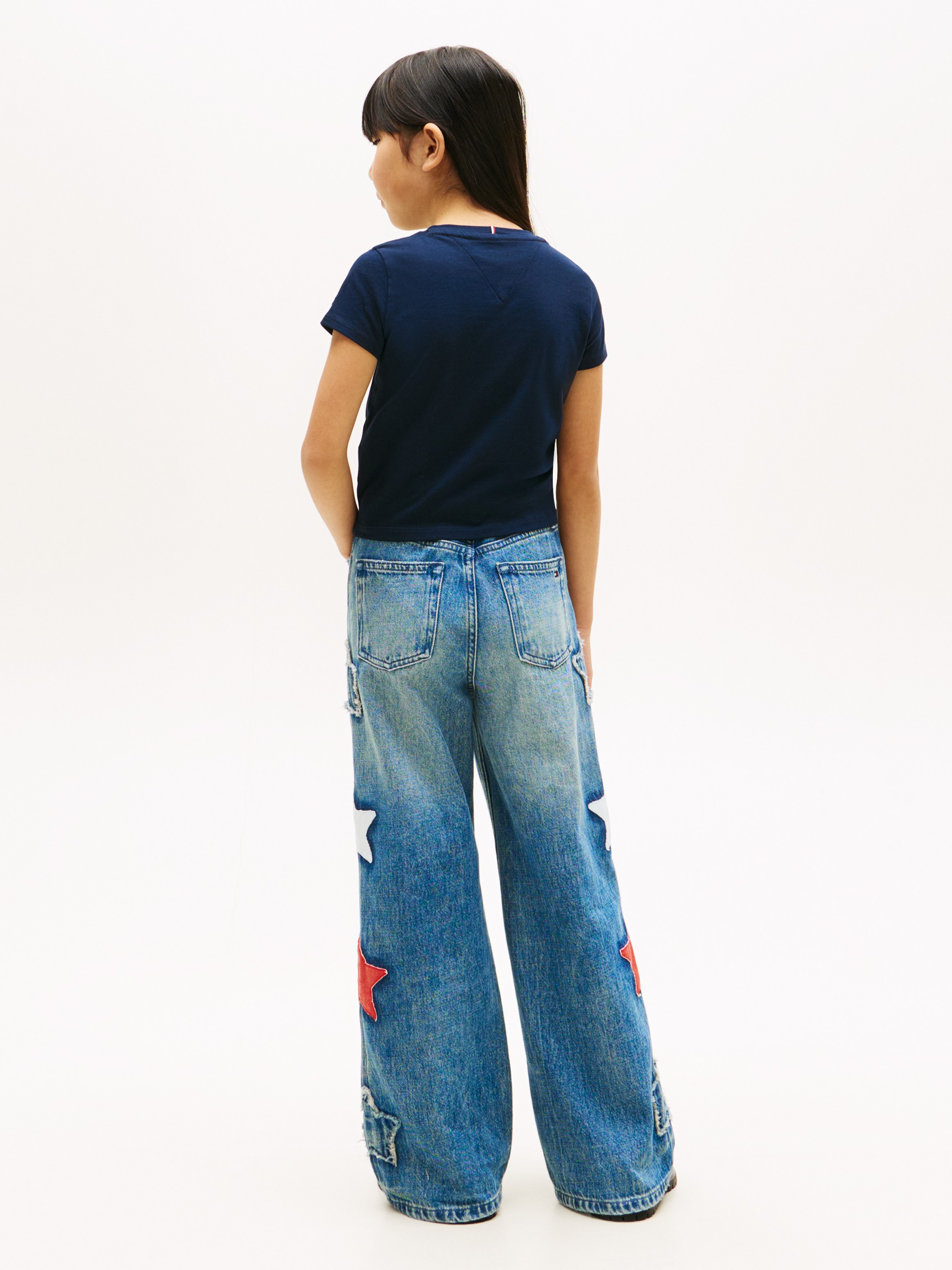 Tommy Hilfiger T-shirt »STAR FLAG TEE SHORT SLEEVE« enfants jusqu'à 16 ans, logo avec strass