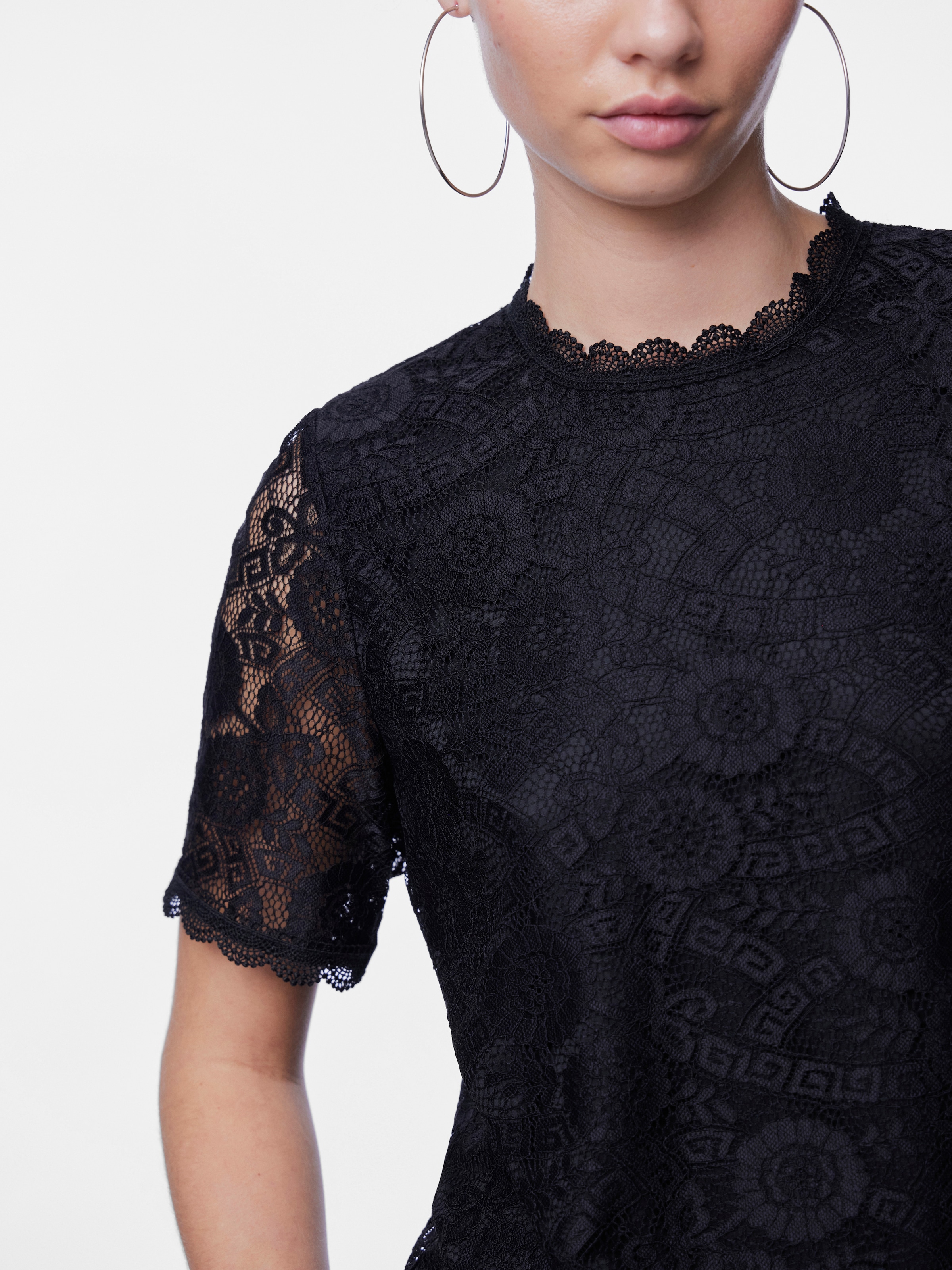 pieces Spitzenshirt »PCOLLINE SS LACE TOP WVN NOOS«