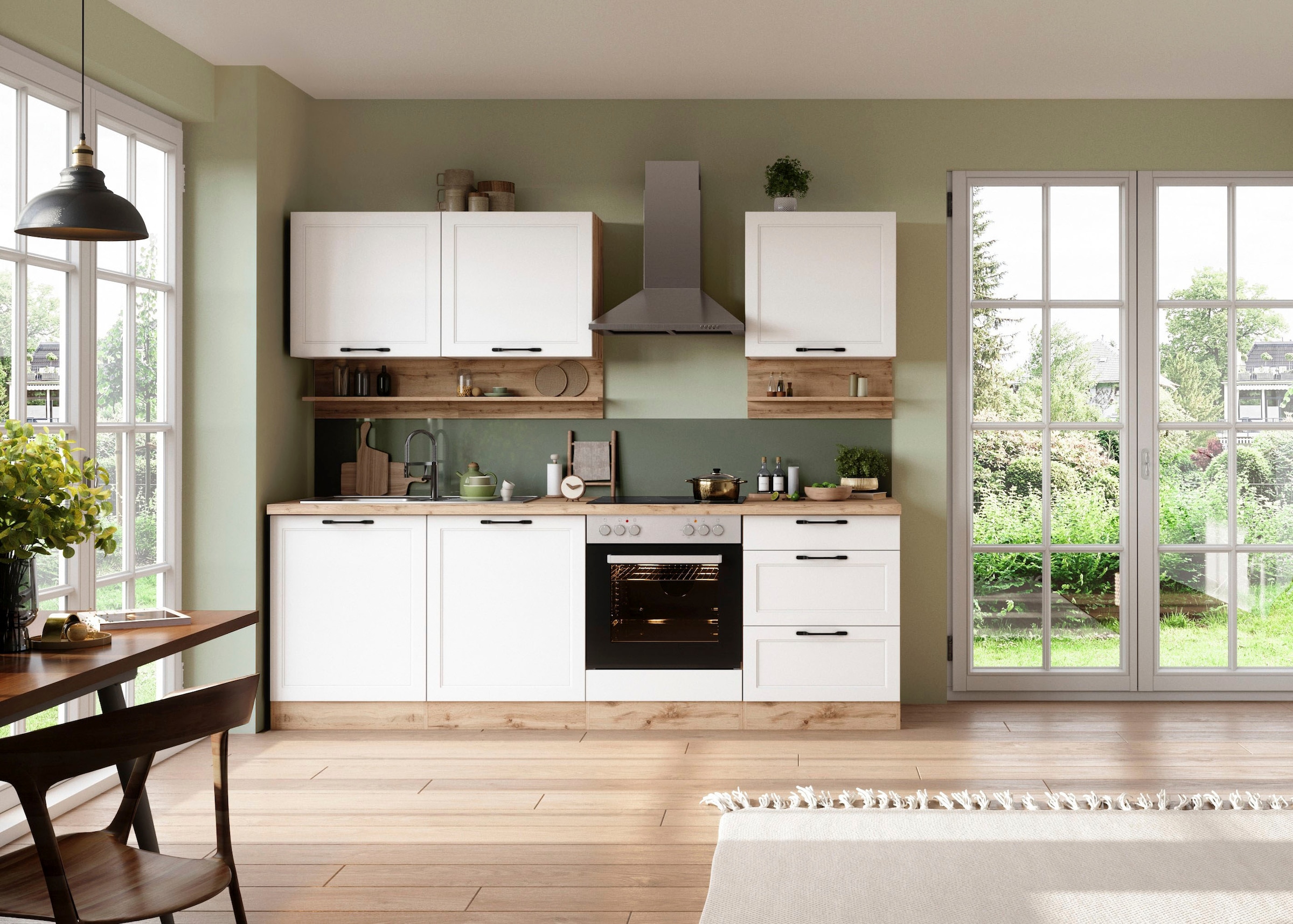 KOCHSTATION Kitchenette »KS-Lana« largeur 240 cm, avec ou sans appareils électriques au choix