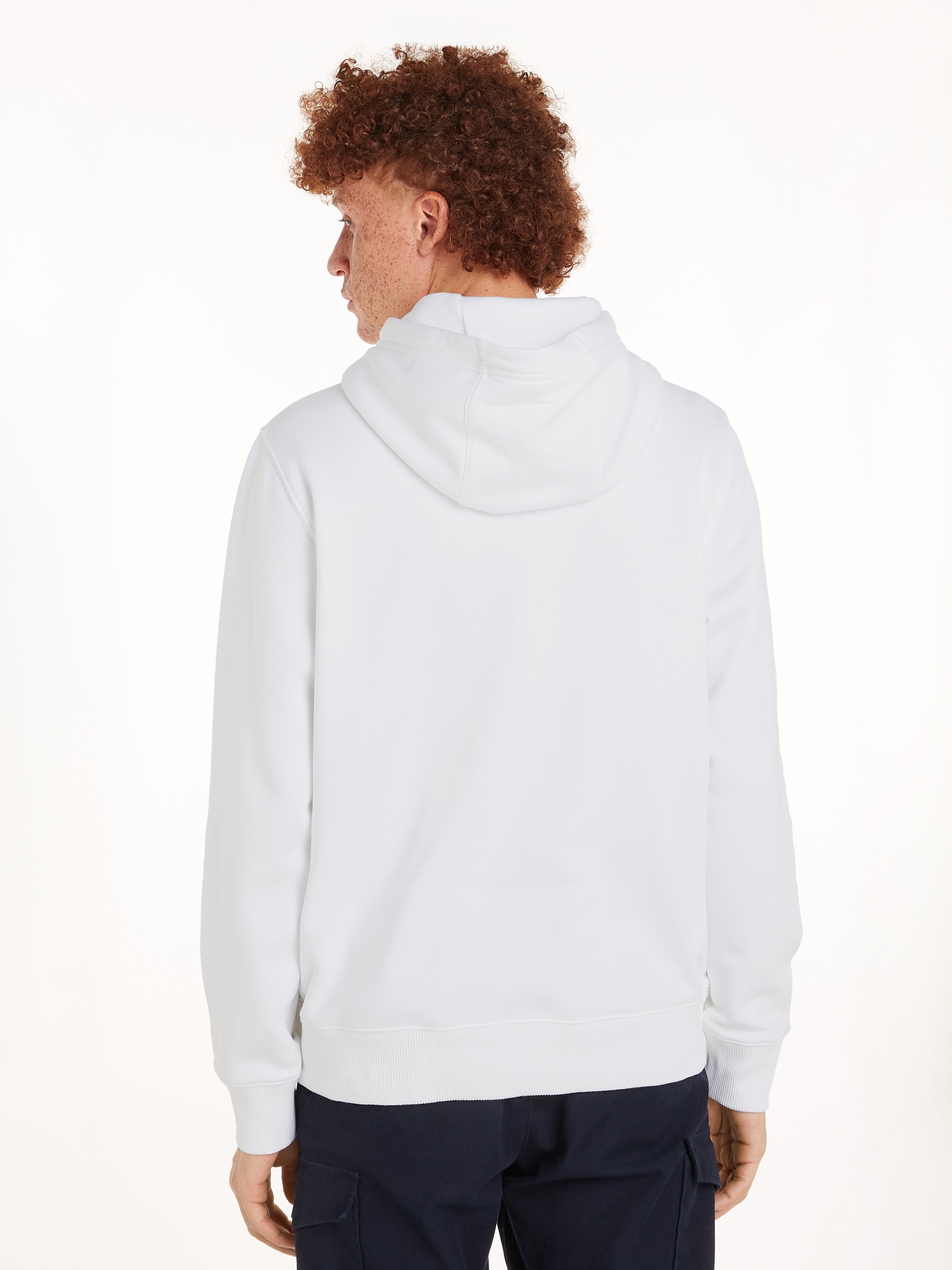 Tommy Hilfiger Kapuzensweatshirt »HILFIGER CHEST INSERT HOODY mit Kapuze und Logoschriftzug«, unifarben, casual, regular fit, Baumwollmix, Kapuze