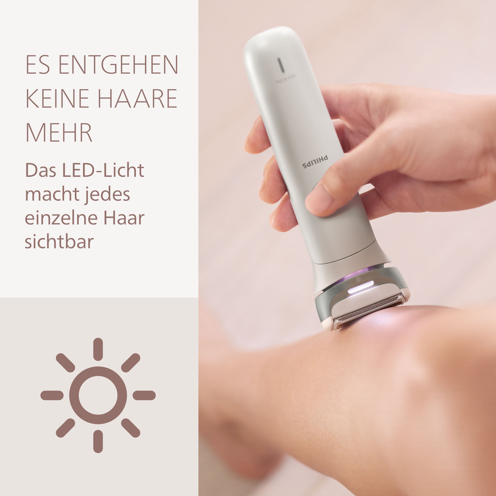 Philips Elektrorasierer »Lady Shaver Series 8000« 3 Stk. Aufsätze kabelloser Rasierer, nass und trocken, inkl. Trimmeraufsatz