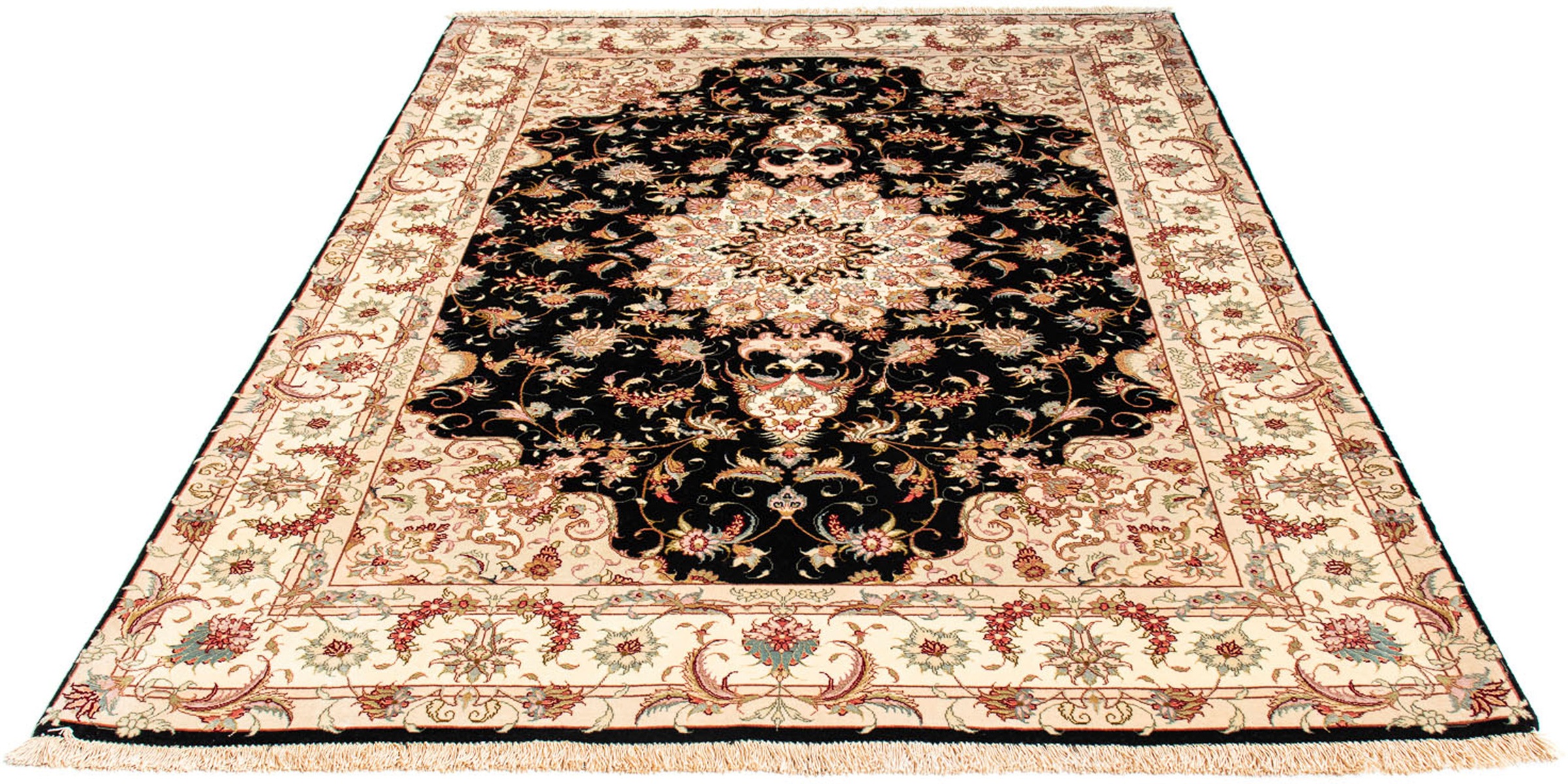 Image of morgenland Orientteppich »Täbriz - 213 x 152 cm - dunkelblau«, rechteckig, 10 mm Höhe, Wohnzimmer, Handgeknüpft, Einzelstück mit Zertifikat bei Ackermann Versand Schweiz