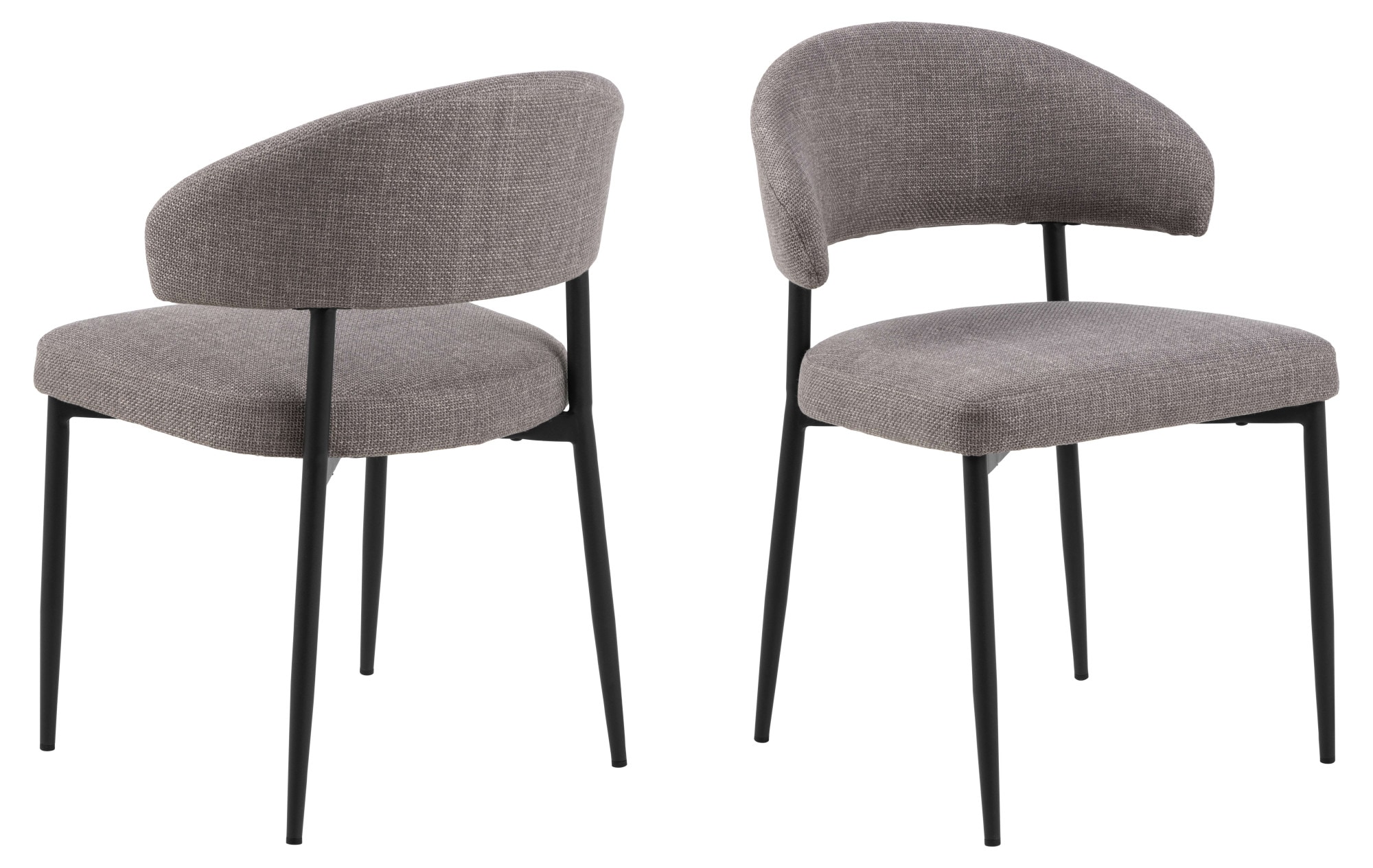 ACTONA GROUP Esszimmerstuhl »Edina 2er Set, Stoff - bequem & stilvoll, mehrere Farben, moderne« () Gepolstert, weicher Bezug & hoher Sitzkomfort, schwarze Stahlbeine