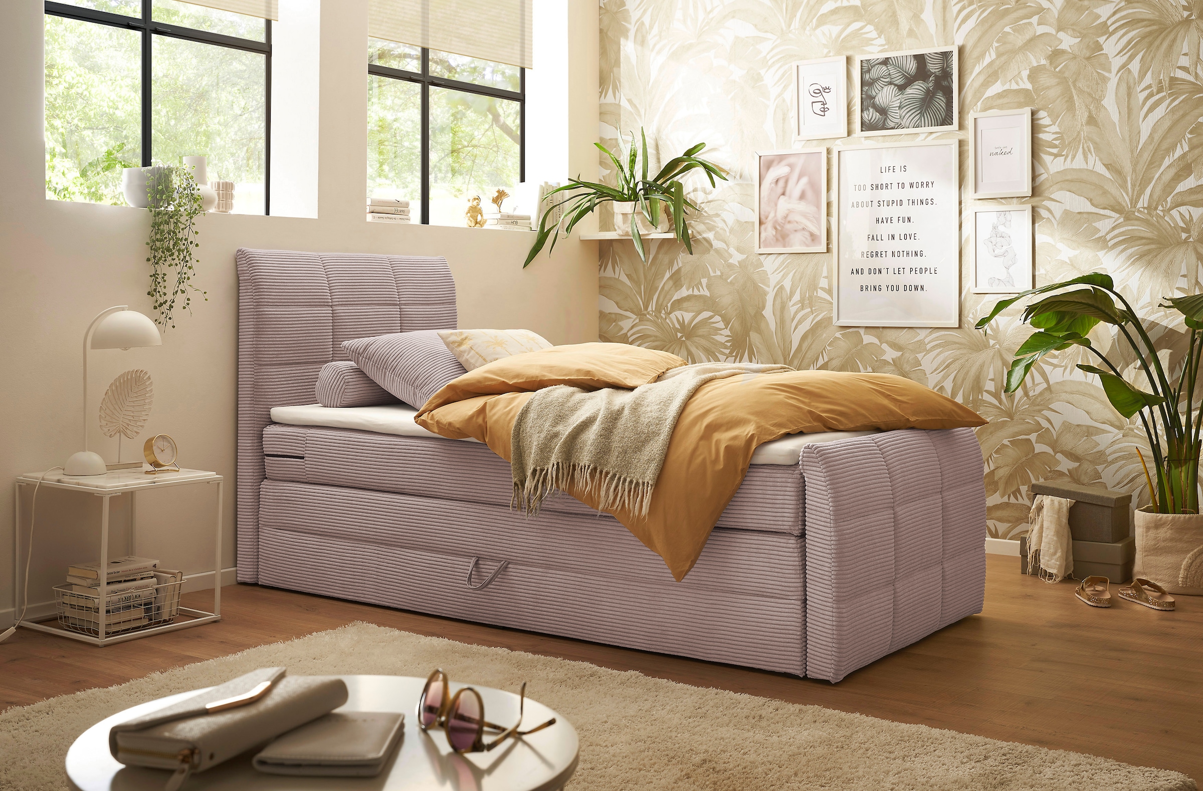 ED EXCITING DESIGN Boxspringbett »Bolivia« harte Seite mit Kokosmatte, weiche Seite mit Filzabdeckung