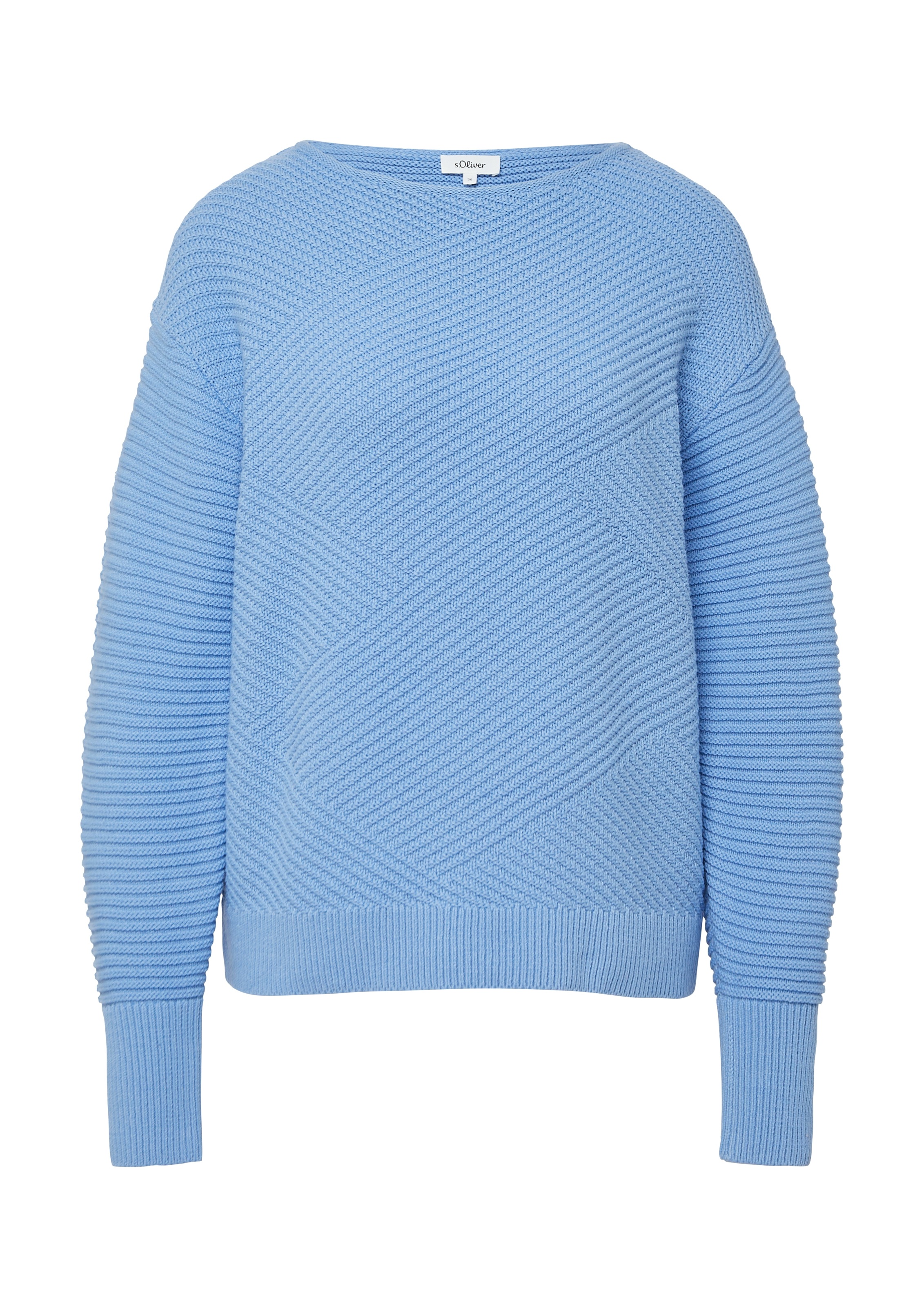 s.Oliver Pull en tricot mit Strick-Muster und Rundhals