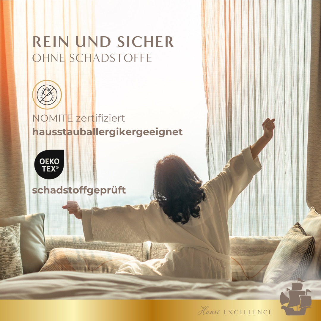 Hanse mit Kogge 3-Kammer-Kopfkissen »Hanse Excellence Gänsedaunenkopfkissen, Luxusqualität, Made in Germany« Füllung: Aussenkammern: 100% Gänsedaunen; Innenkammer: 100% Gänsefedern 1 Stk. tlg.