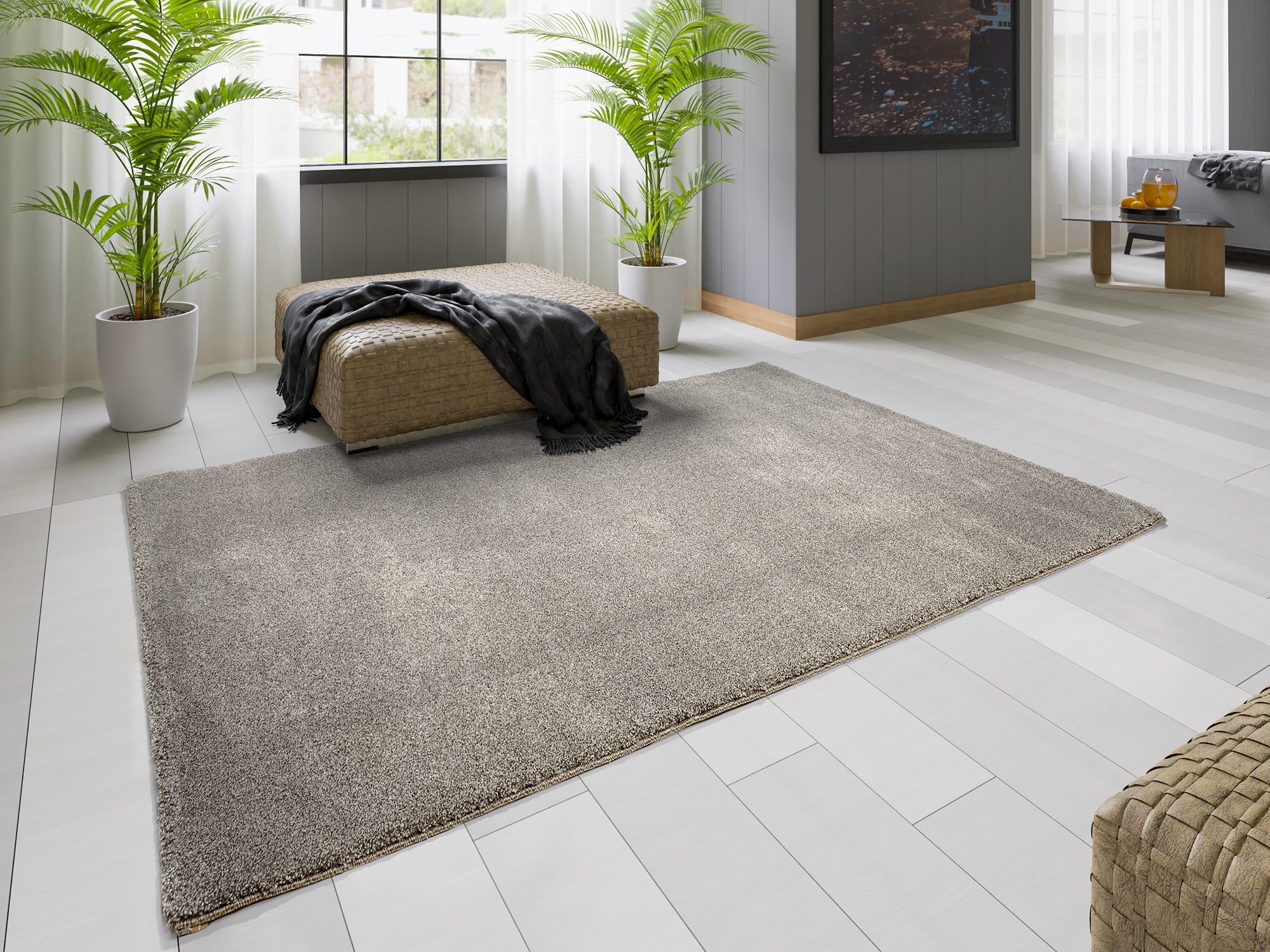 Image of OCI DIE TEPPICHMARKE Teppich "NEW VILLA MELANGE, auch als Läufer und in rund" rechteckig 20 mm Höhe dichter Shaggy, melierte uni Farben, robuster Hochflor, Wohnzimmer