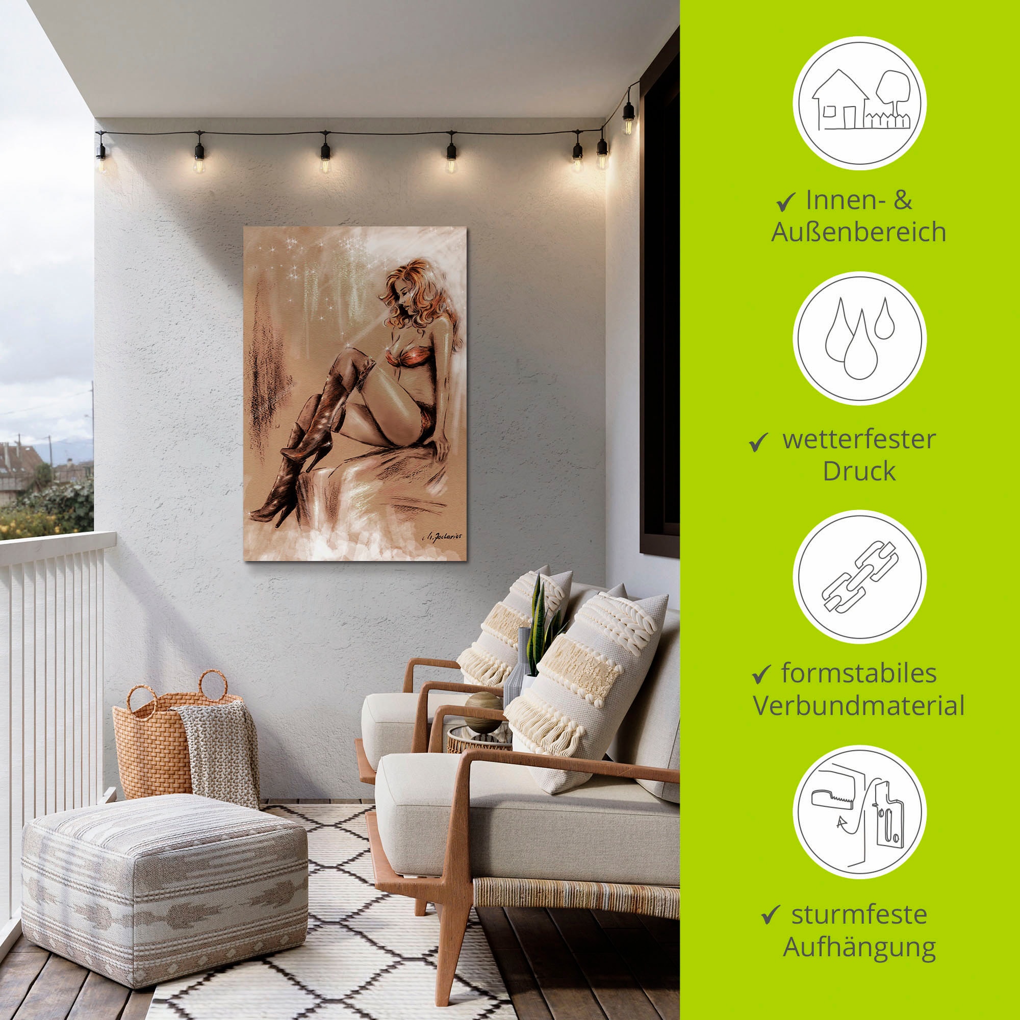 Artland Fresque murale »High heels im Licht« 1 cuis tlg. als Alubild, Outdoorbild, Leinwandbild in verschied. Grössen