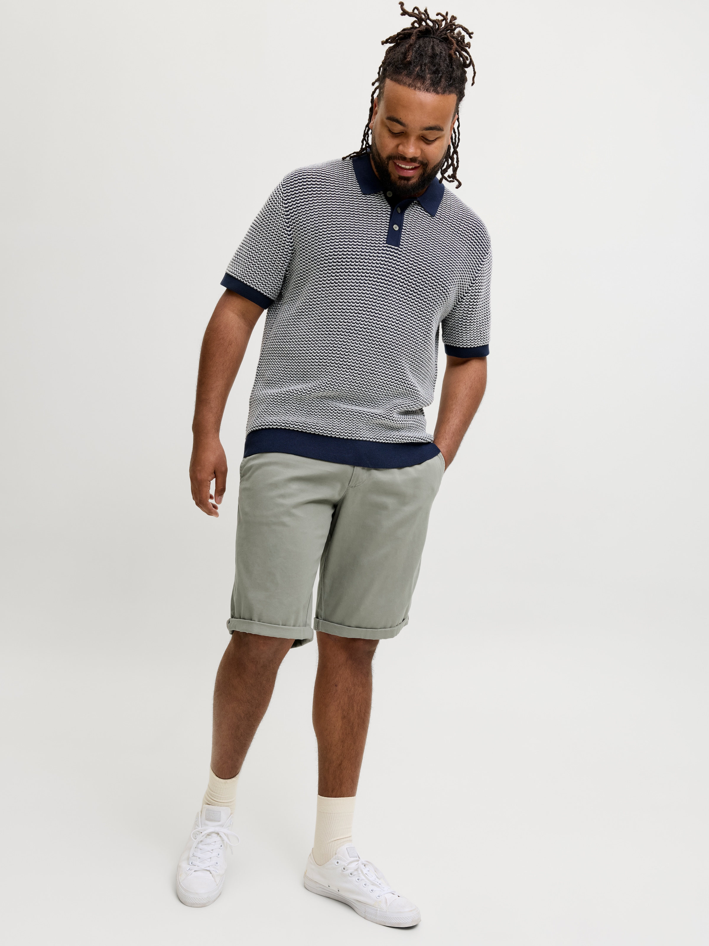 Jack & Jones PlusSize Short en chino »JPSTBOWIE JJSHORTS SOLID SN  PLS«  avec revers