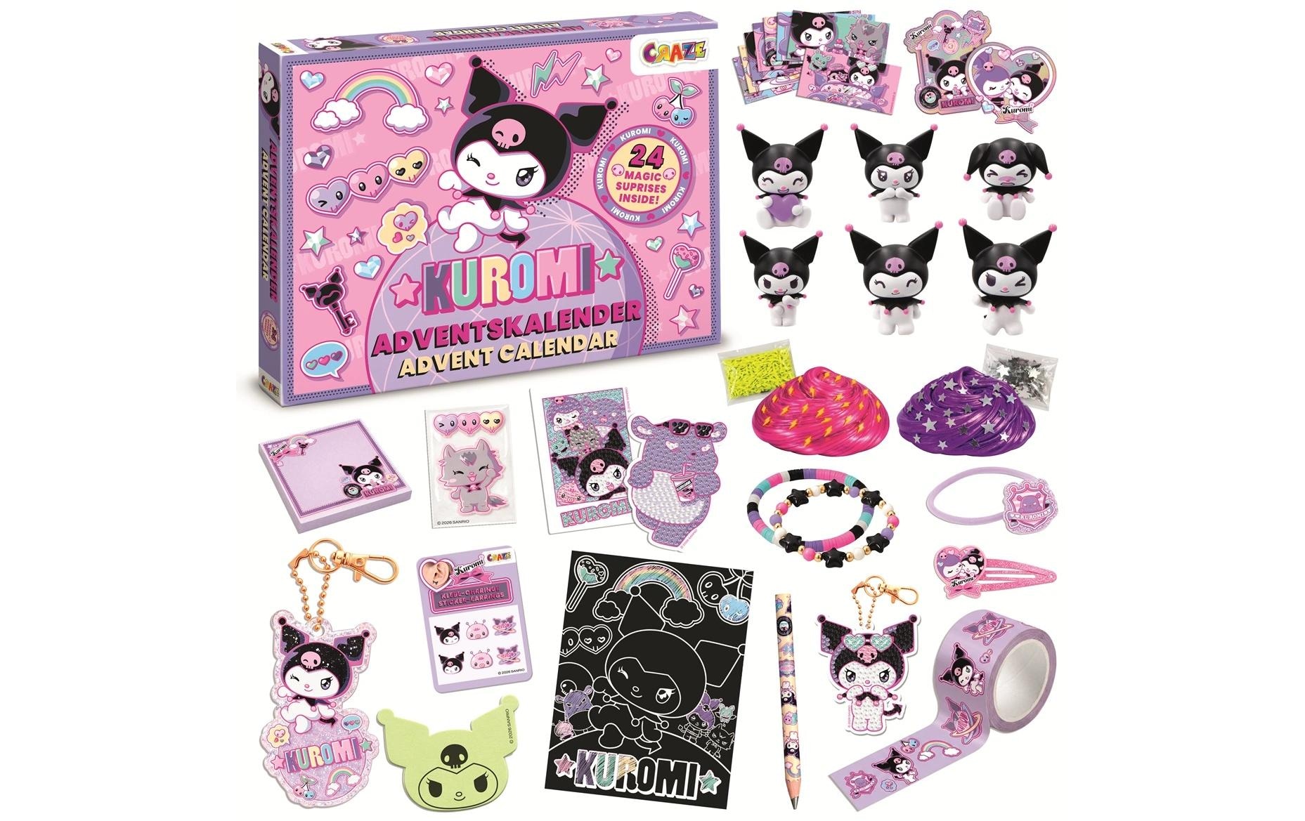CRAZE Calendrier de l'Avent »Craze CRAZE Adventskalender Kuromi mit Accessoires und Spielzeug«