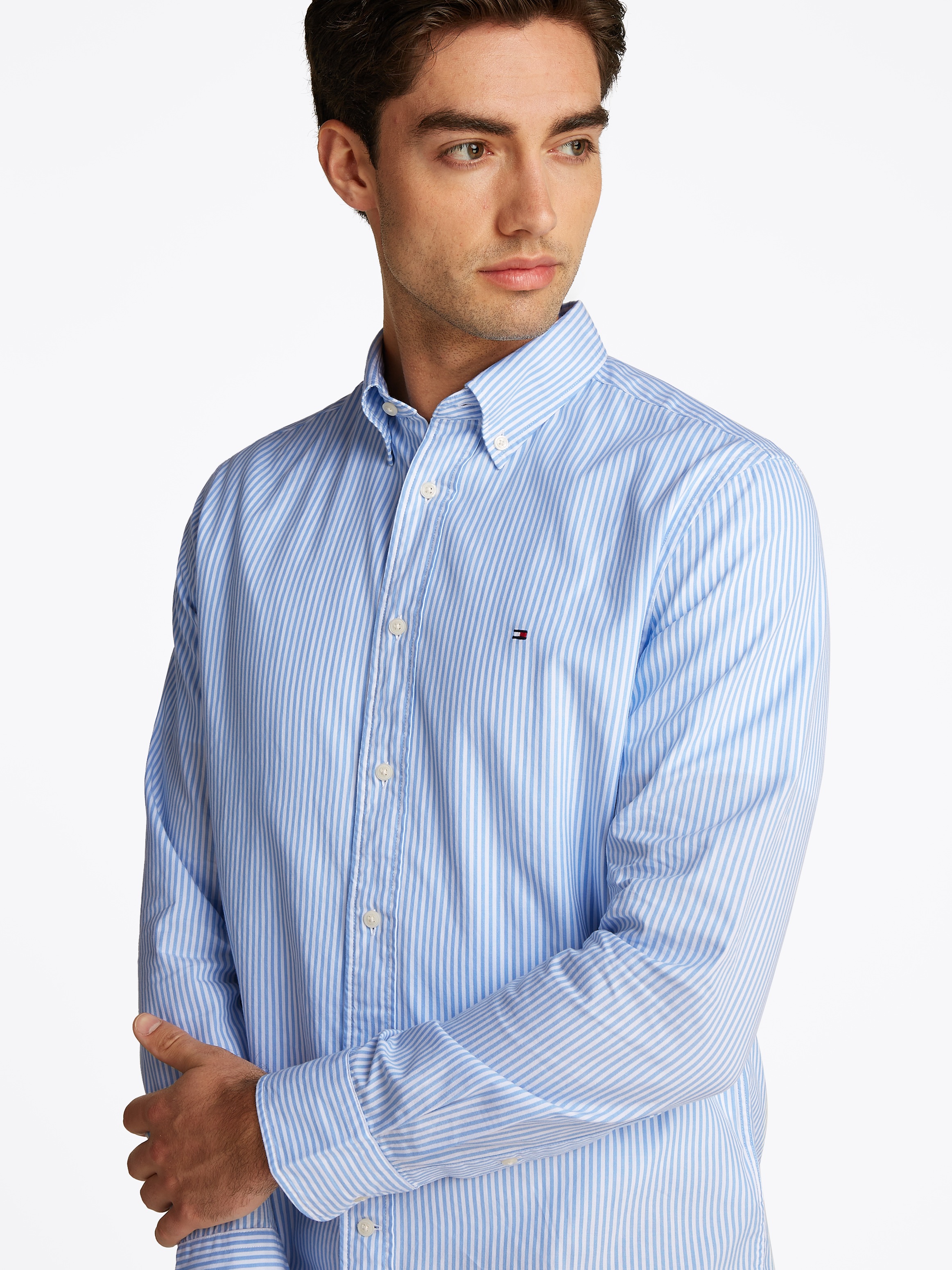 Tommy Hilfiger Langarmhemd »FLEX POPLIN CLASSIC STP RF SHIRT«, mit Sreifenmuster