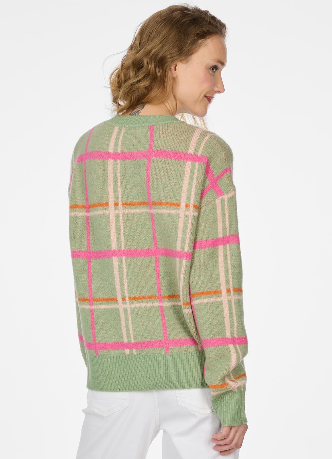 Ragwear Strickpullover »WAZZY« locker gestrickt in Karo-Optik mit neon Details, in kuscheliger Haptik