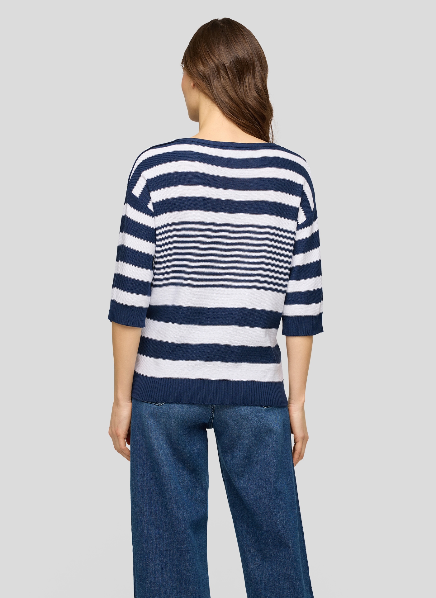 Rabe Pull à col rond mit Streifen Muster