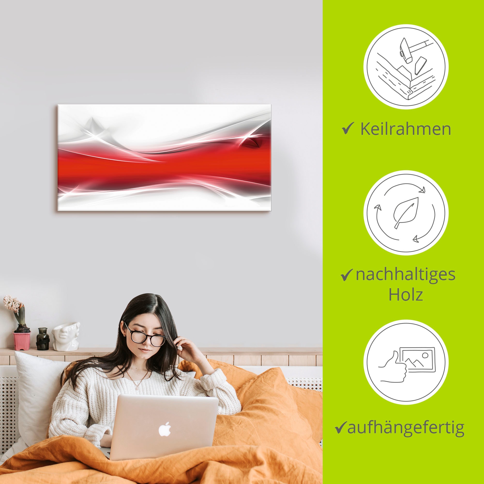 Artland Tableau sur toile »Kreatives Element« 1 cuis tlg. als Leinwandbild, Wandaufkleber in verschied. Grössen