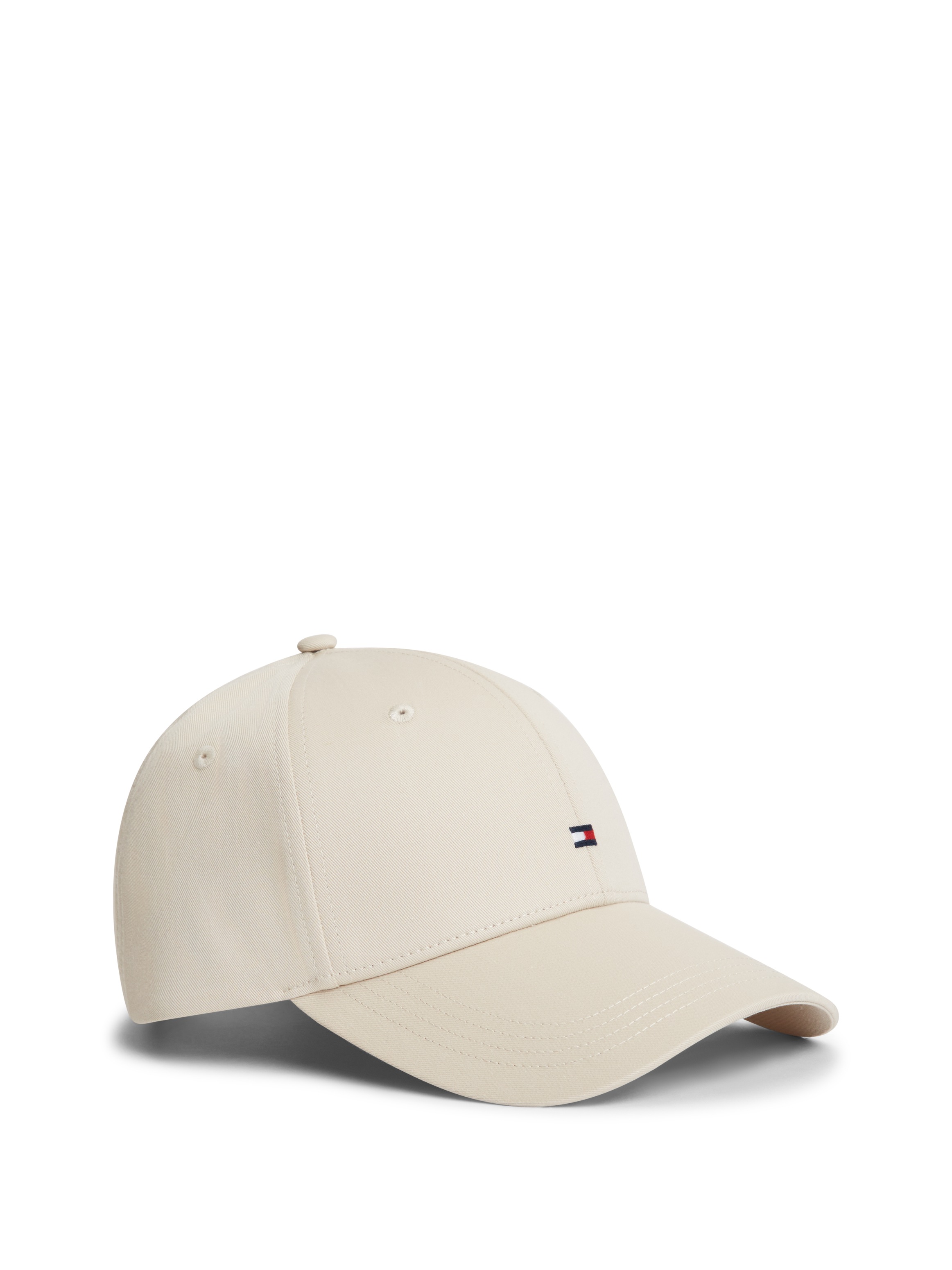 Tommy Hilfiger, Unisex, »TH FLAG COTTON 6 PANEL CAP« Klemmverschluss, Logoprägung UNISEX, classic beige, Einheitsgröße, Cap von Tommy Hilfiger