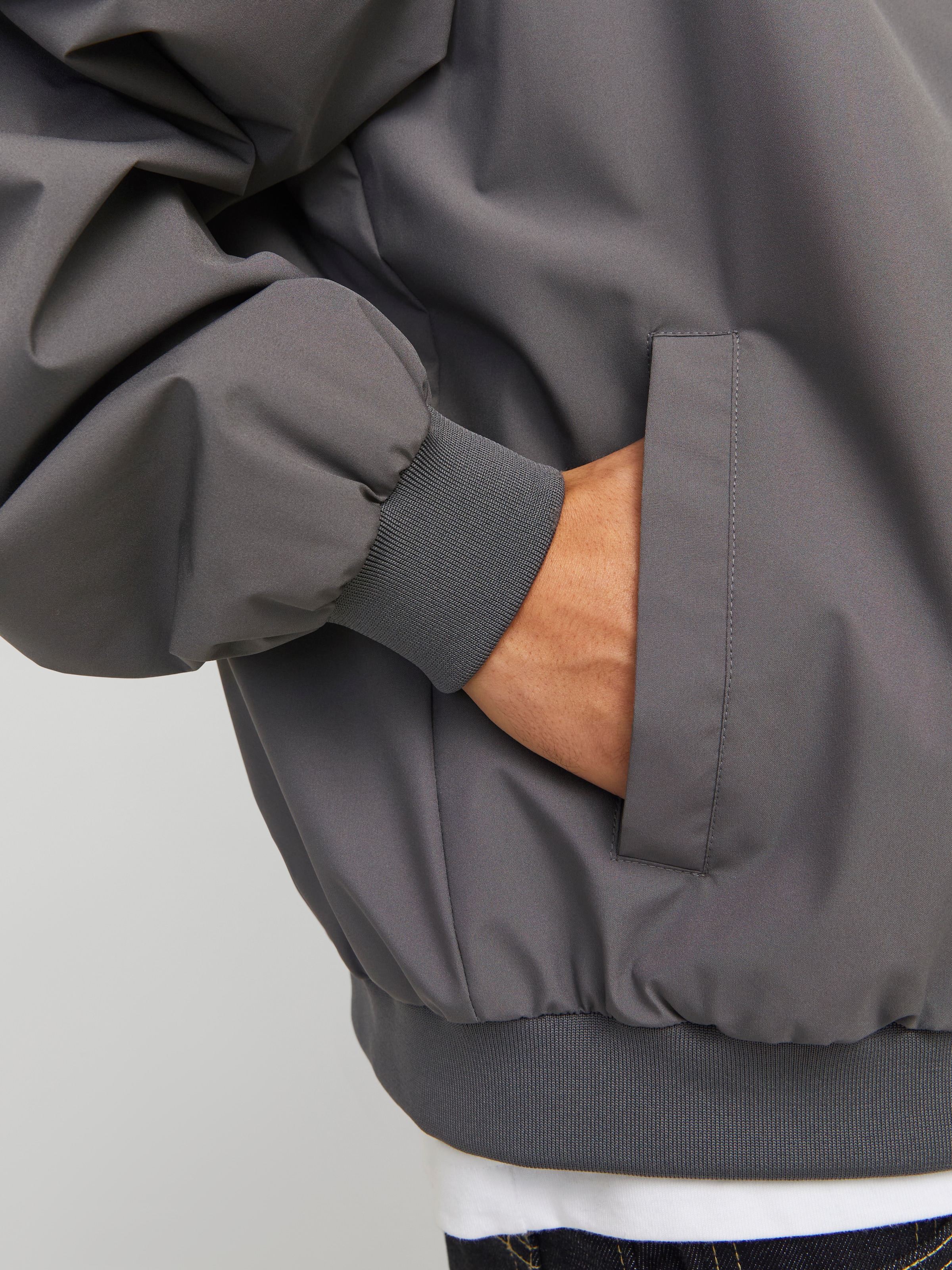 Jack & Jones Veste bomber »JJECHARGE BOMBER JACKET NOOS« sans capuche avec bord-côte côtelé