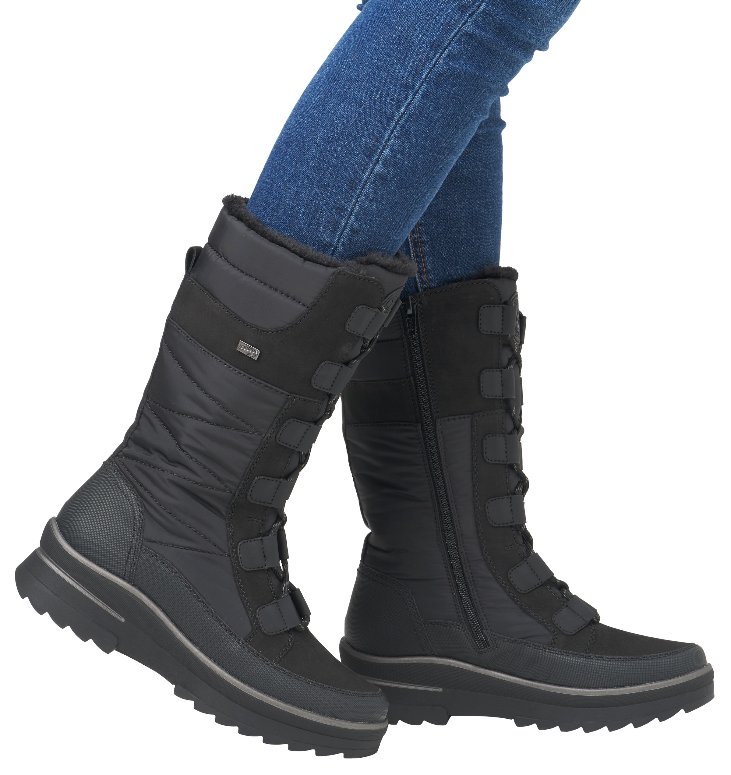 Remonte Winterstiefel, Keilabsatz, Schnürstiefel, Outdoorstiefel mit Innenreissverschluss