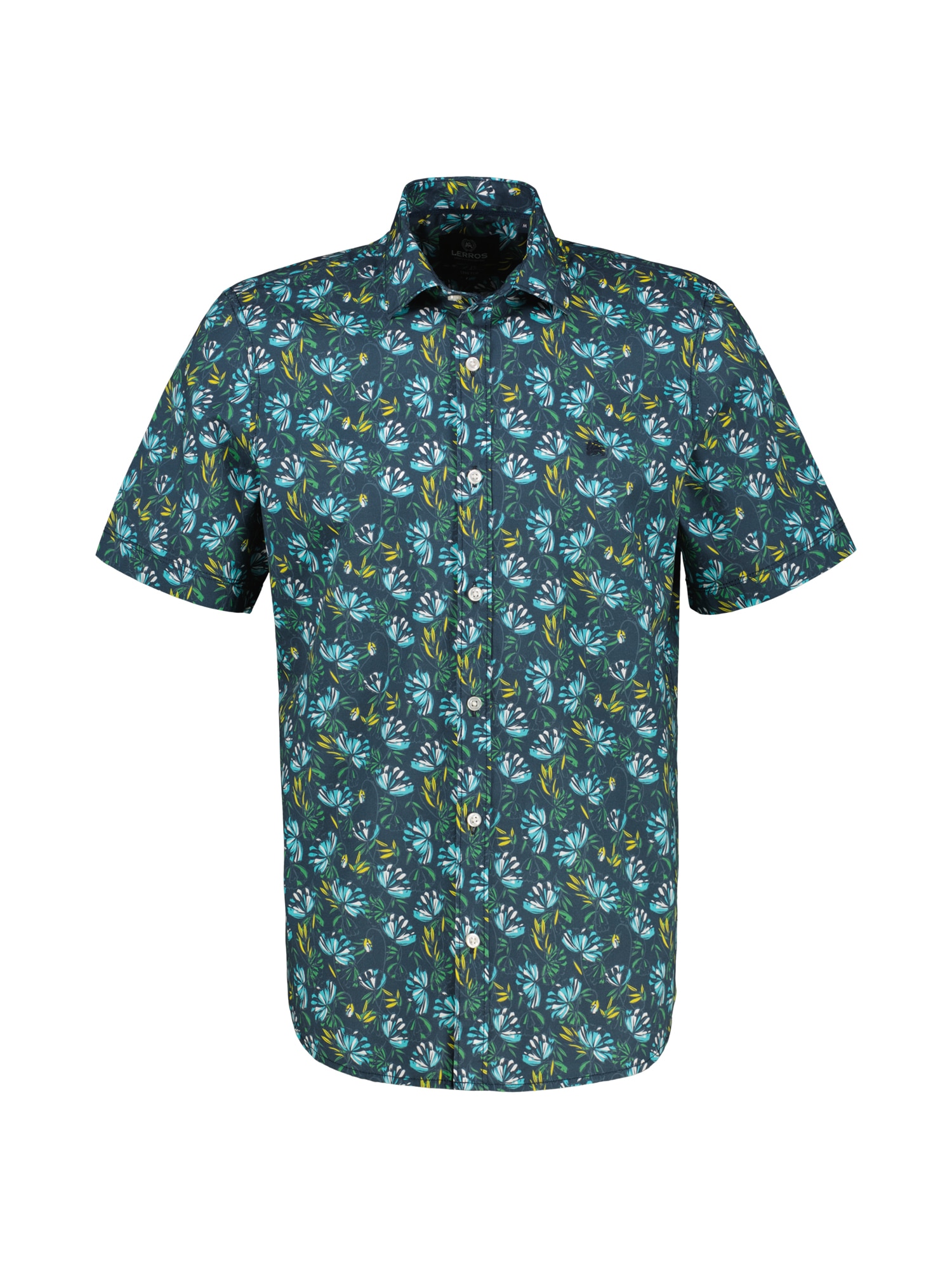 LERROS Chemise à manches courtes »LERROS Herren Poplin-Stretchhemd, floral gemustert«