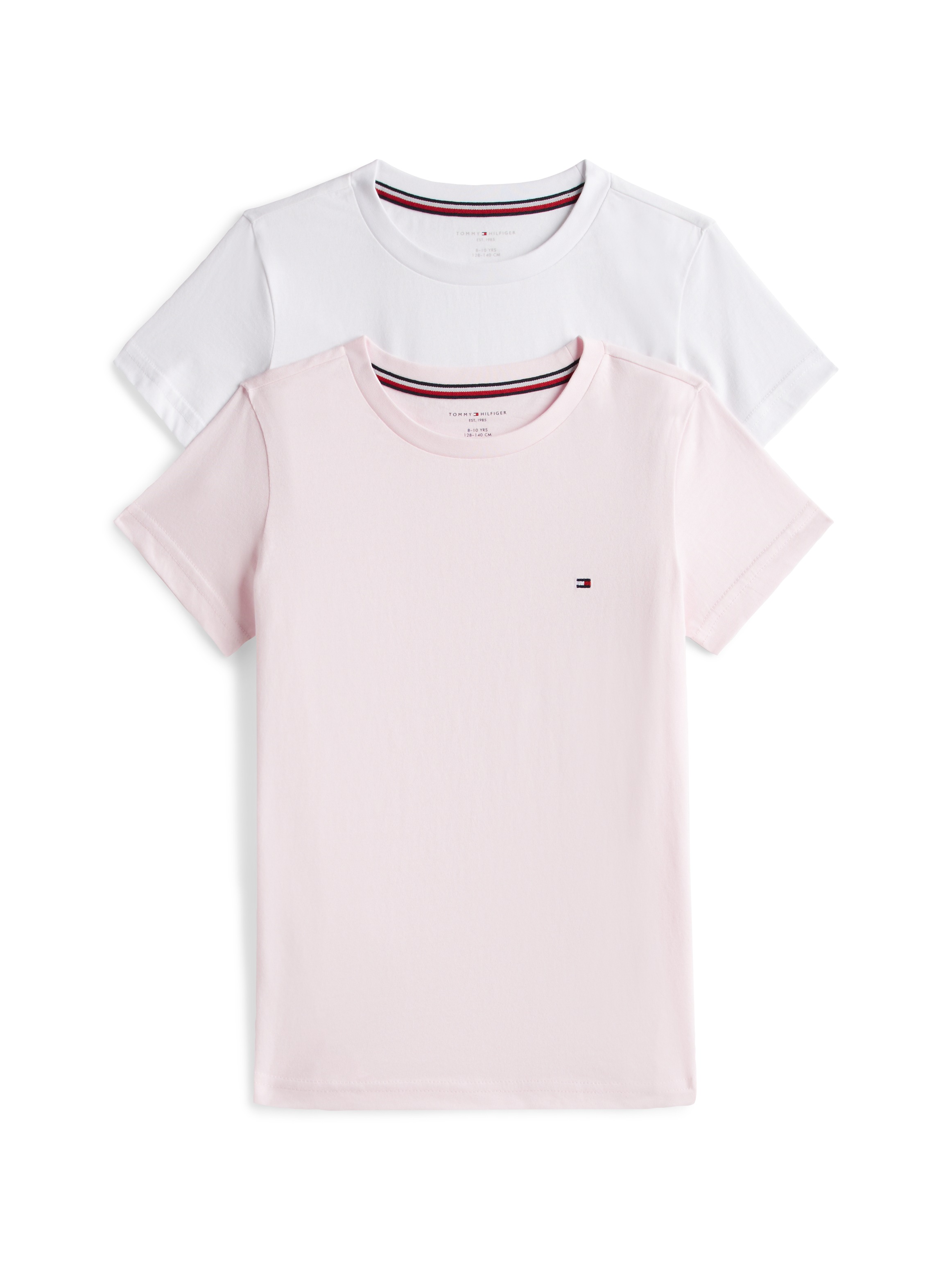 Tommy Hilfiger Underwear T-Shirt »2P CN TEE mit Stickerei und Rundhals im 2er-Pack«, (Packung, 2 tlg., 2er-Pack), unifarben, casual, regular fit, Baumwolle, Rundhals