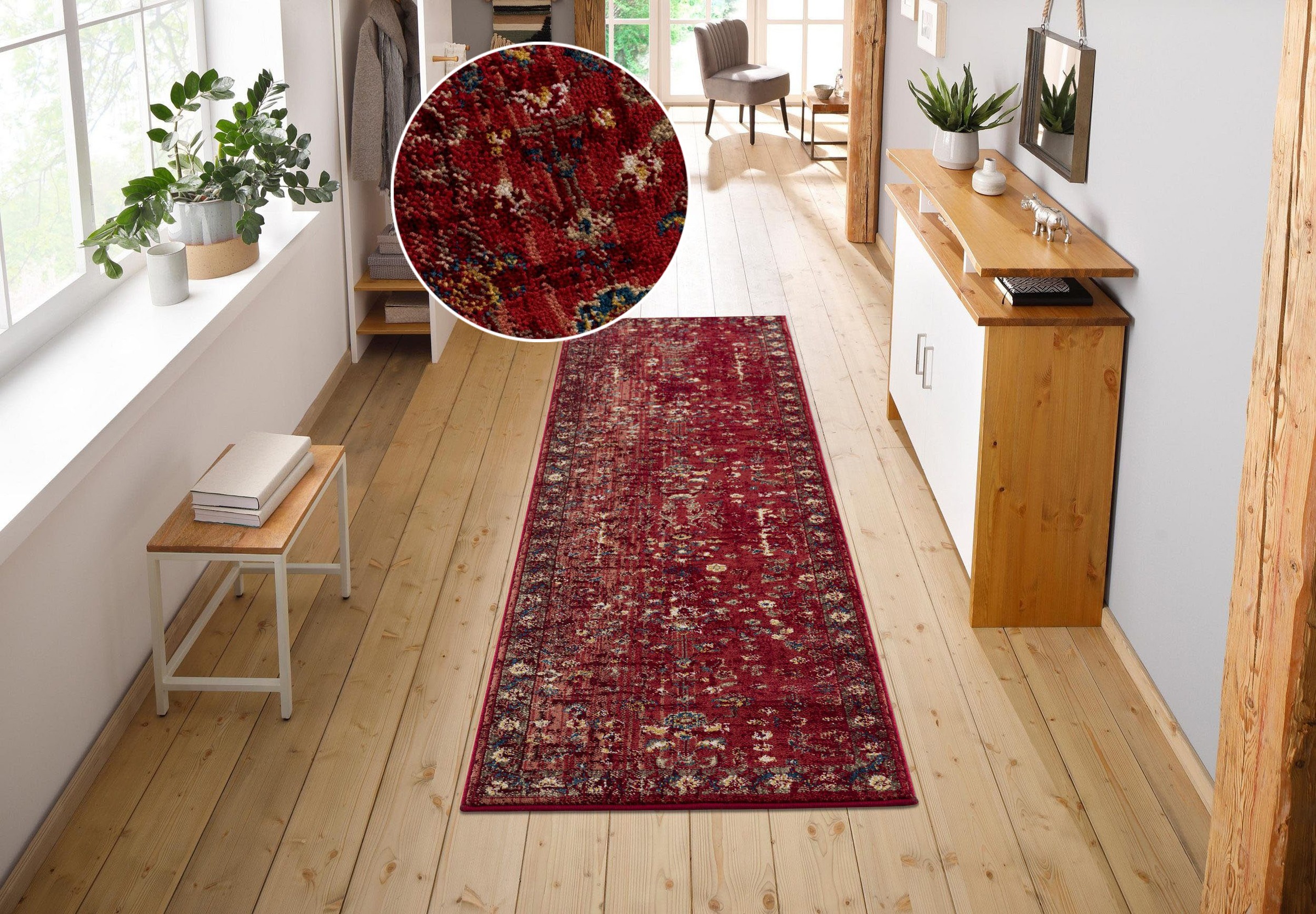 Image of GOODproduct Läufer "Clovis" rechteckig 11 mm Höhe Teppich im Orient-Design, mit Bordüre, Vintage