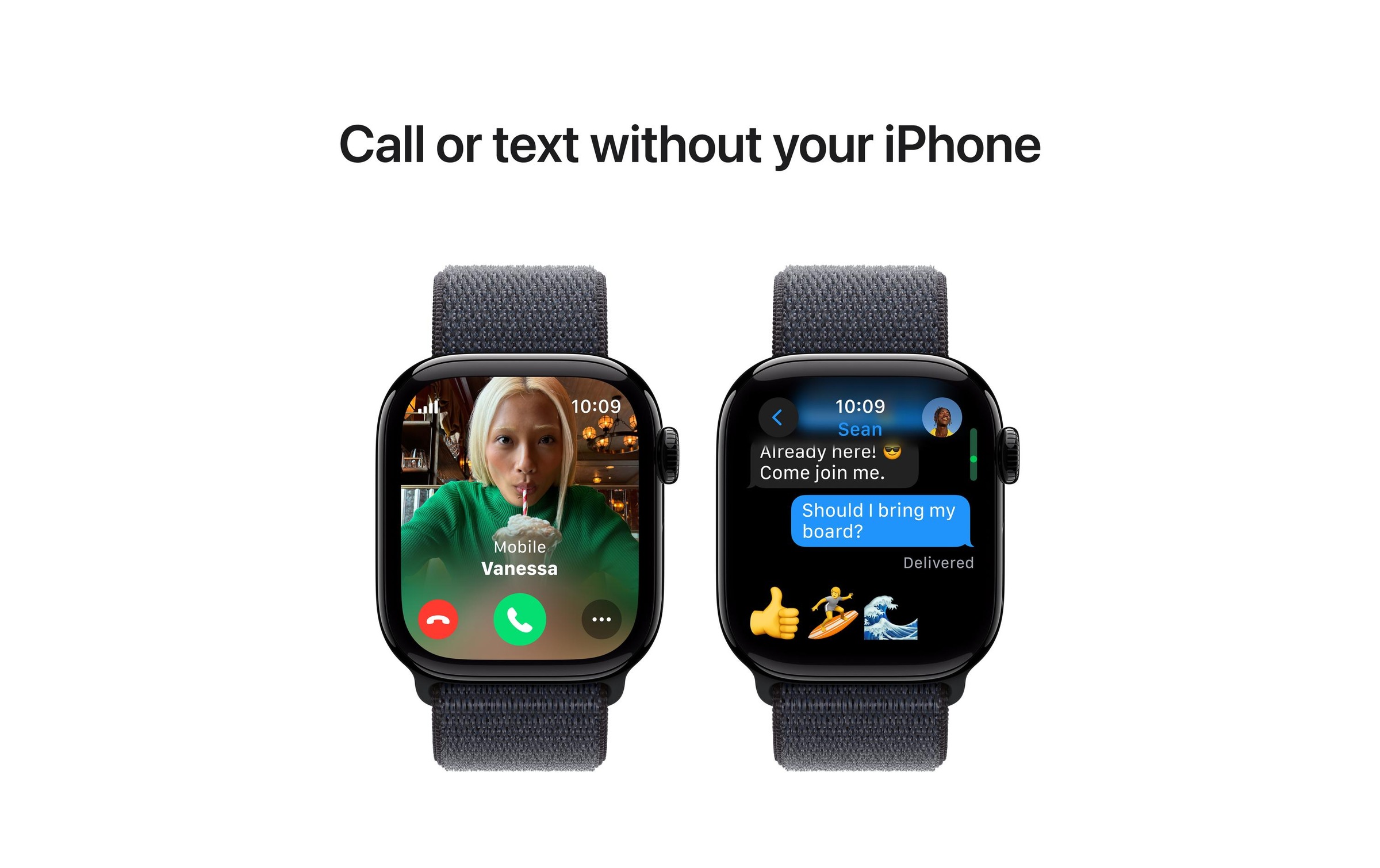 Apple Watch Series 10 Aluminium, 42 mm, GPS + Cellular, Sport Loop, Diamantschwarz