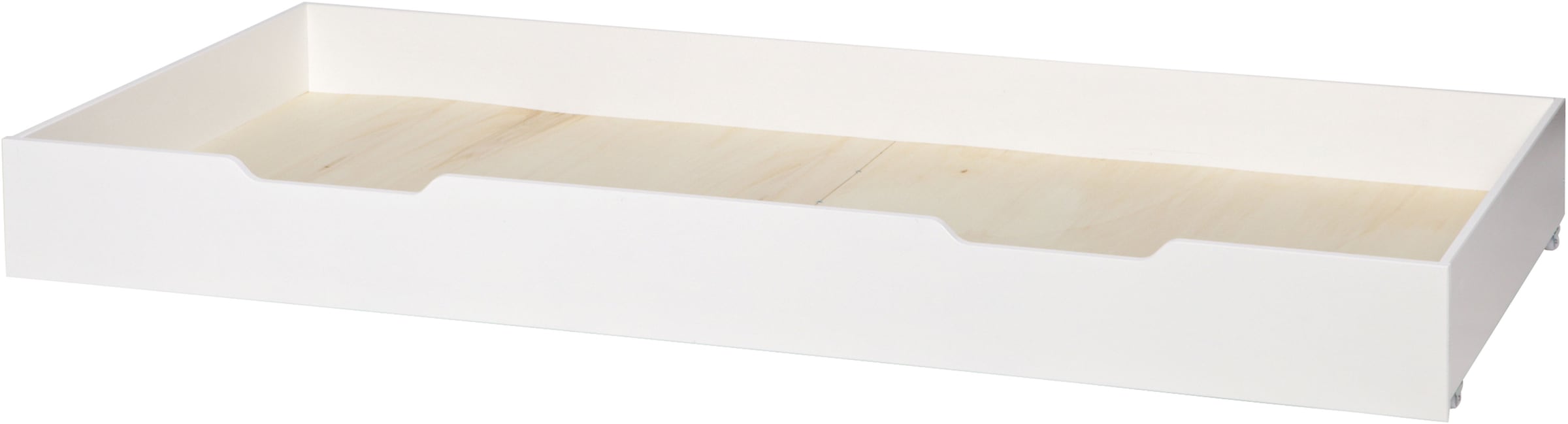 WOOOD Bettschubkasten »Nikki mit gebürstetem Massivkiefer und Rollen B 94 x T 198 x H 20 cm« Als Stauraum- oder Gästebettschublade nutzbar, MDF-Boden, Pfleiglicht