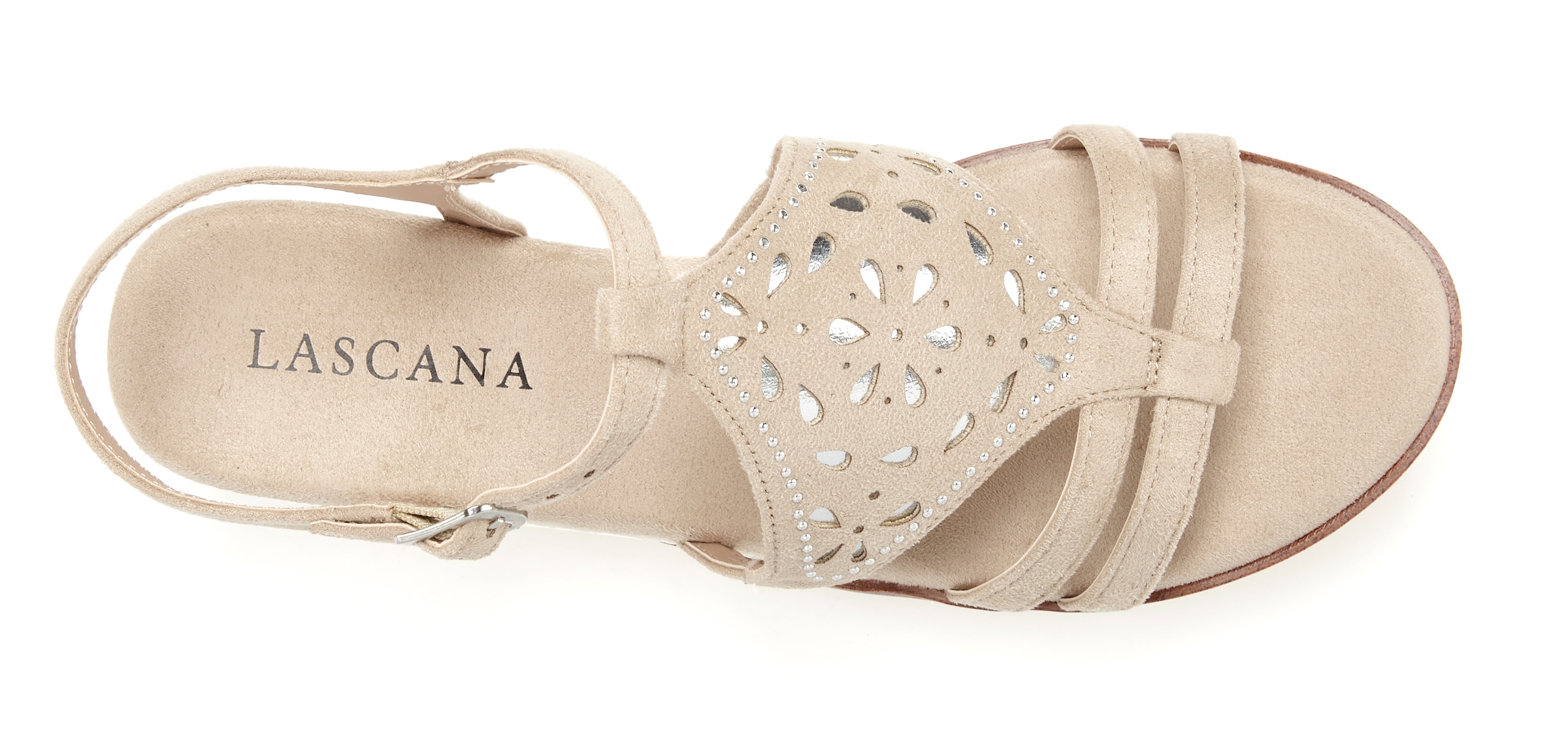 LASCANA Sandalette »Sommerschuh, offener Schuh, Sandale, Keilsandalette,«  mit Keilabsatz gepolsterter Innensohle VEGAN