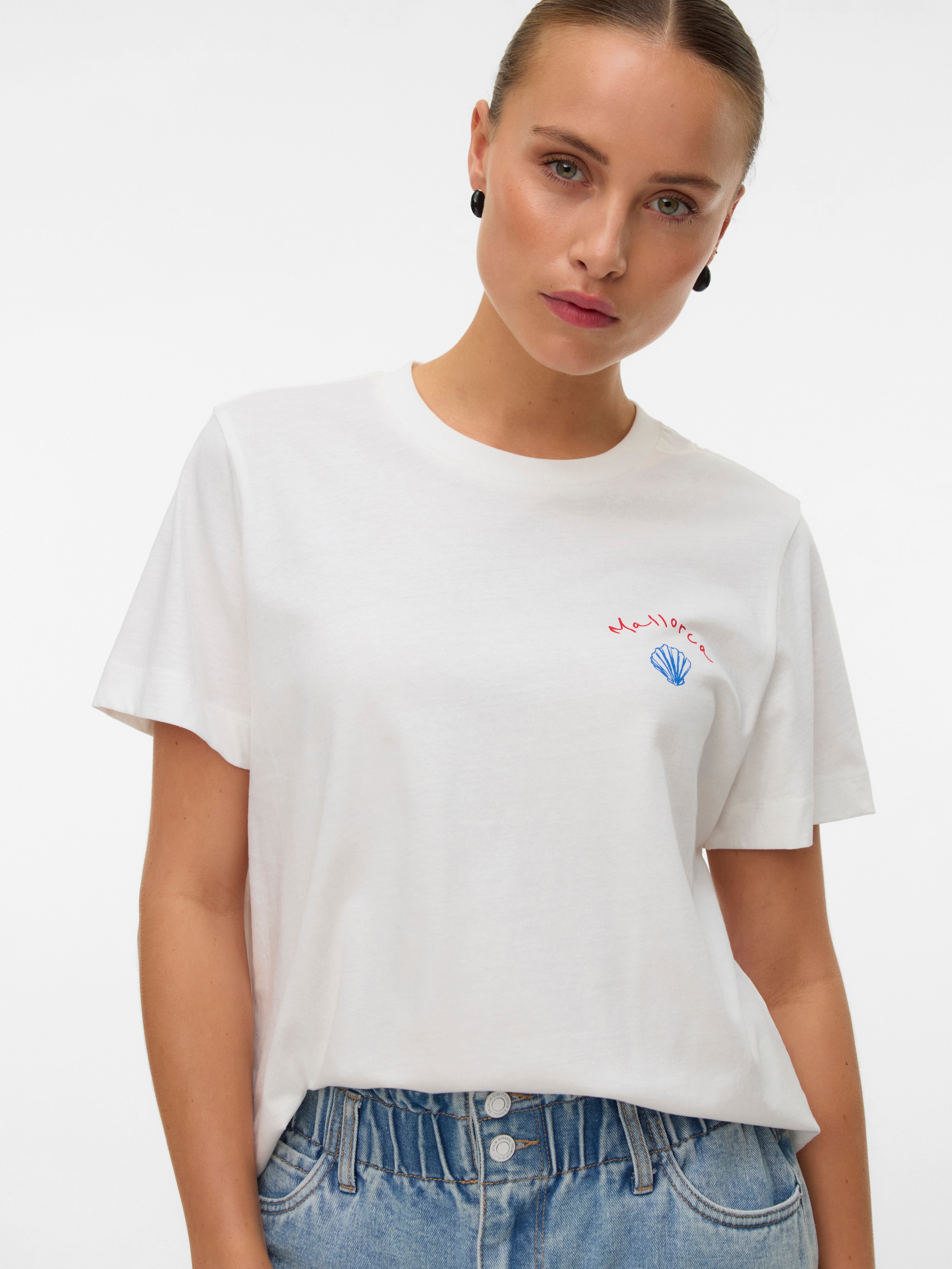 Image of Vero Moda T-Shirt "VMGINA METTE SS TOP BOX JRS" Baumwolle