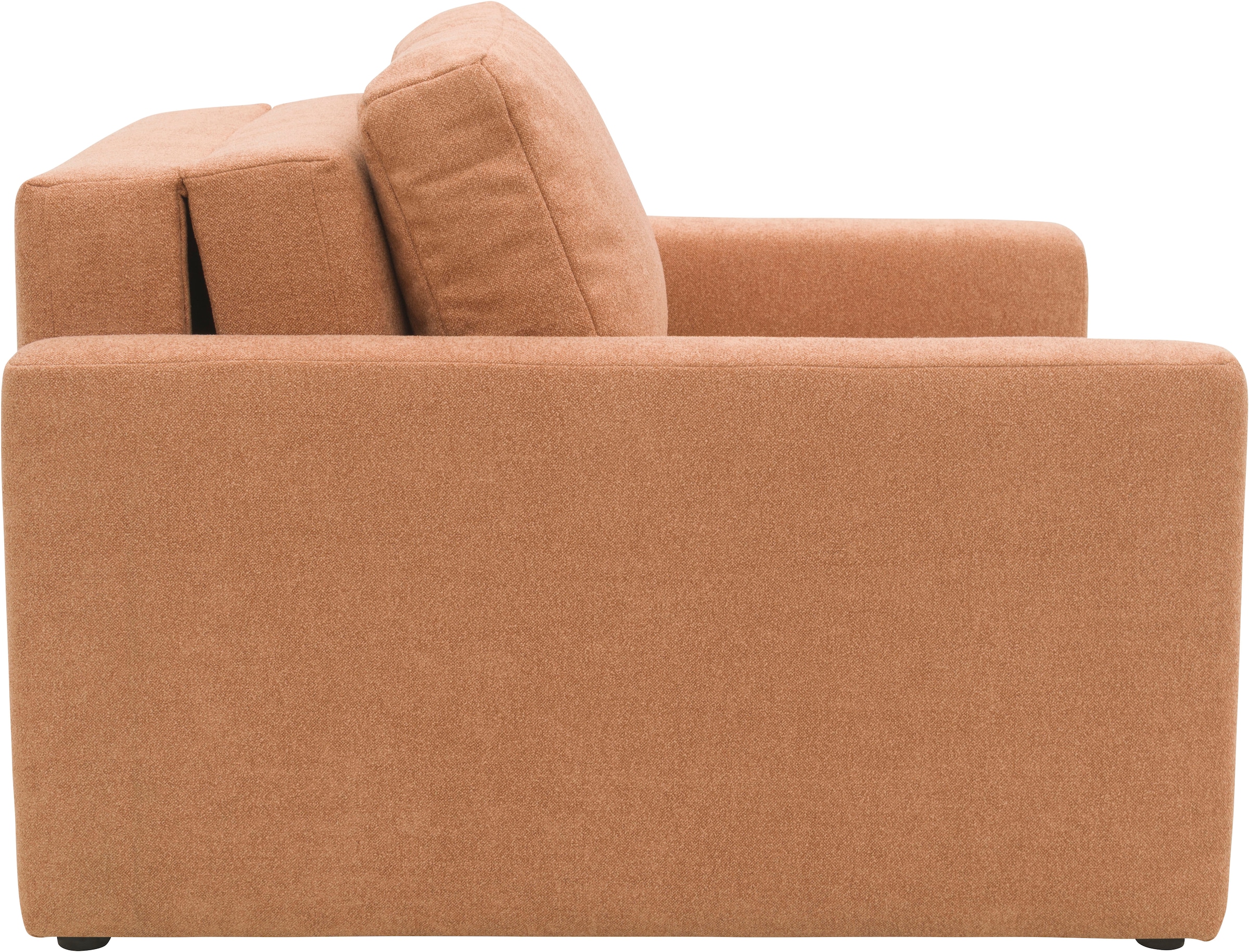 DOMO collection Sessel »Sintra ausklappbar zur Schlaffunktion, mit Rückenkissen« Feinstruktur, lachs