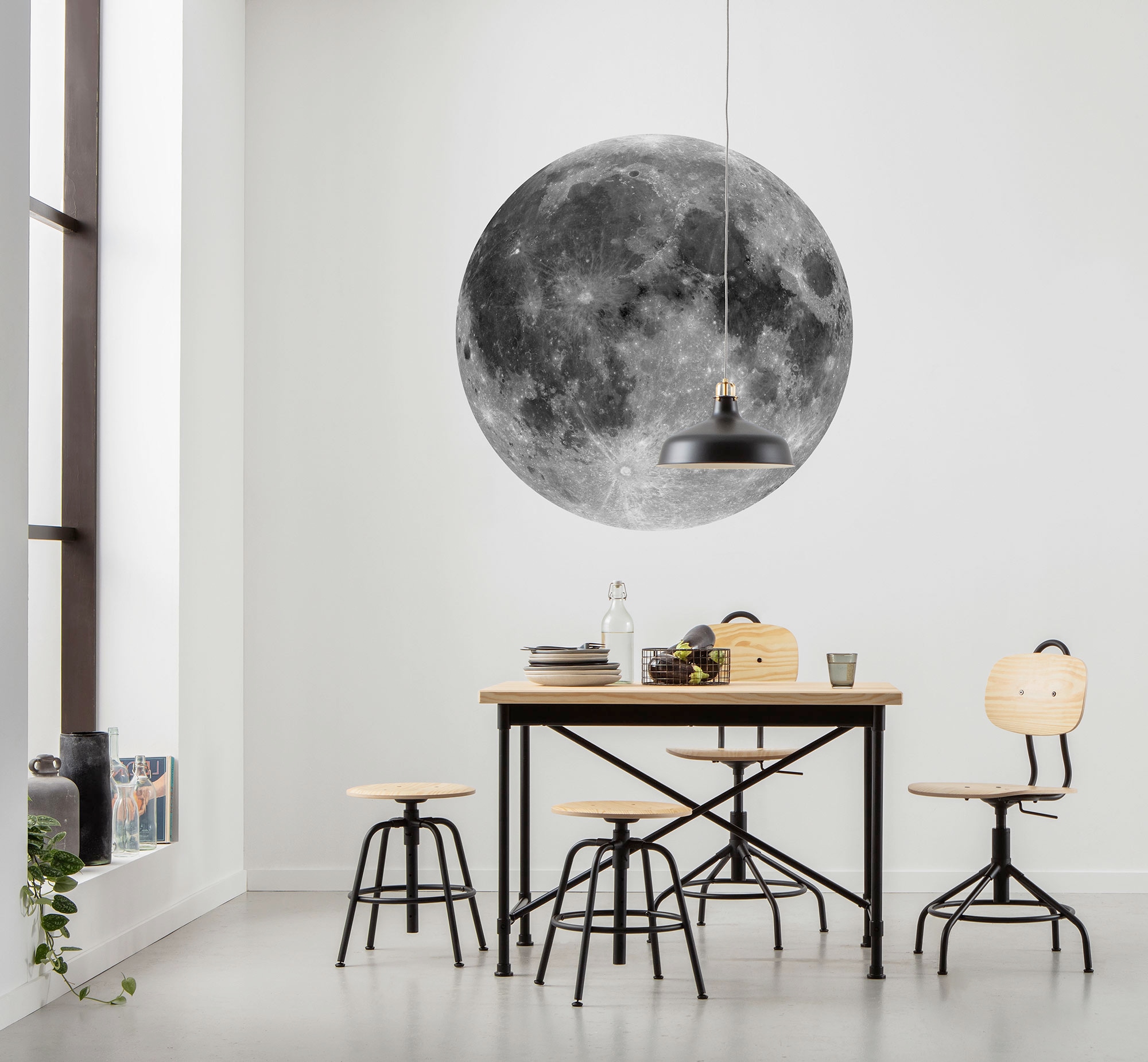 Image of Komar Fototapete "Dot - selbstklebende Vlies Fototapete - Moon - Grösse 125 x 125 cm" Motiv bedruckt glatt