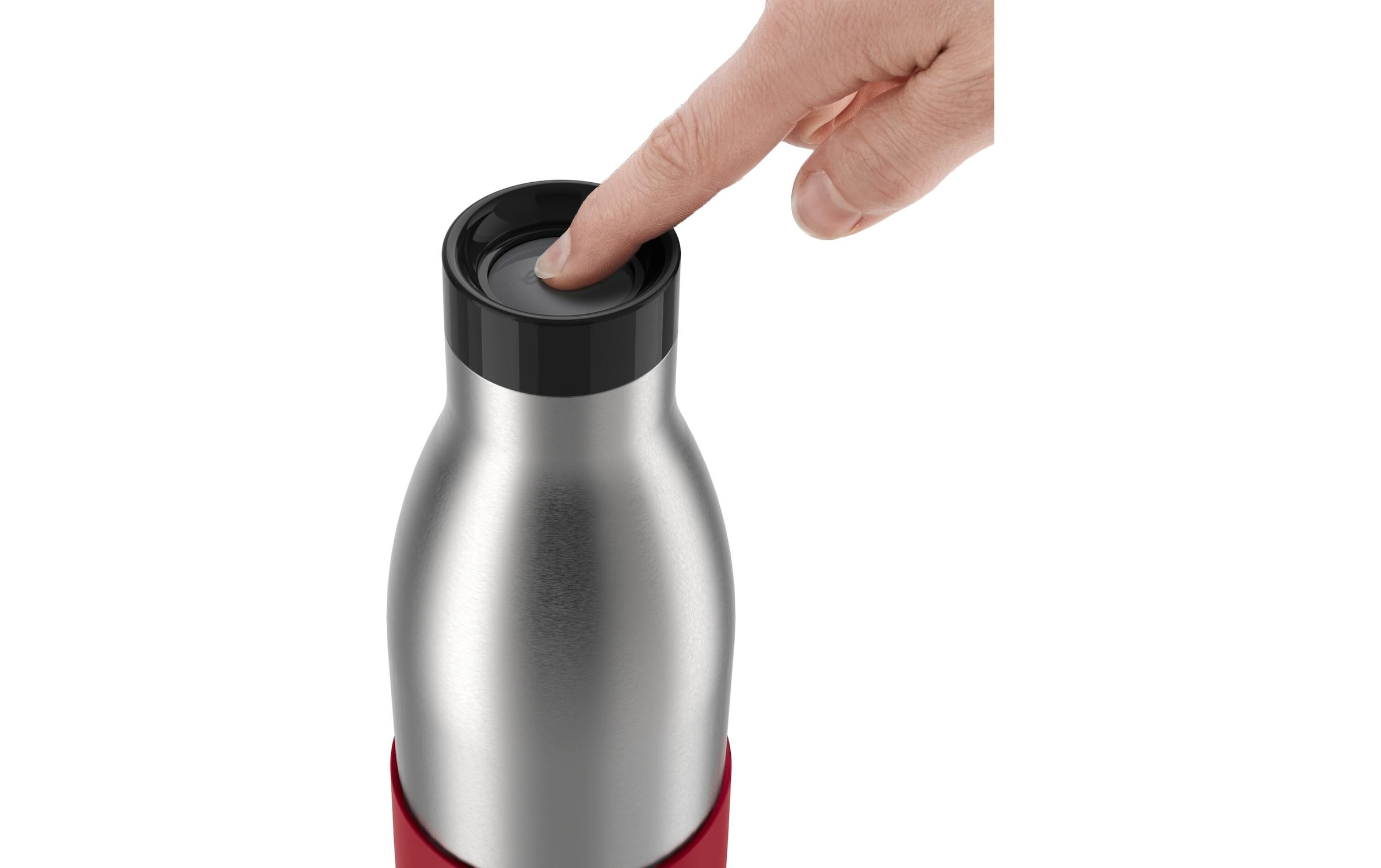 Emsa Trinkflasche »Bludrop Sleeve« Edelstahl/Silikon, Quick-Press, 12h warm/24h kühl