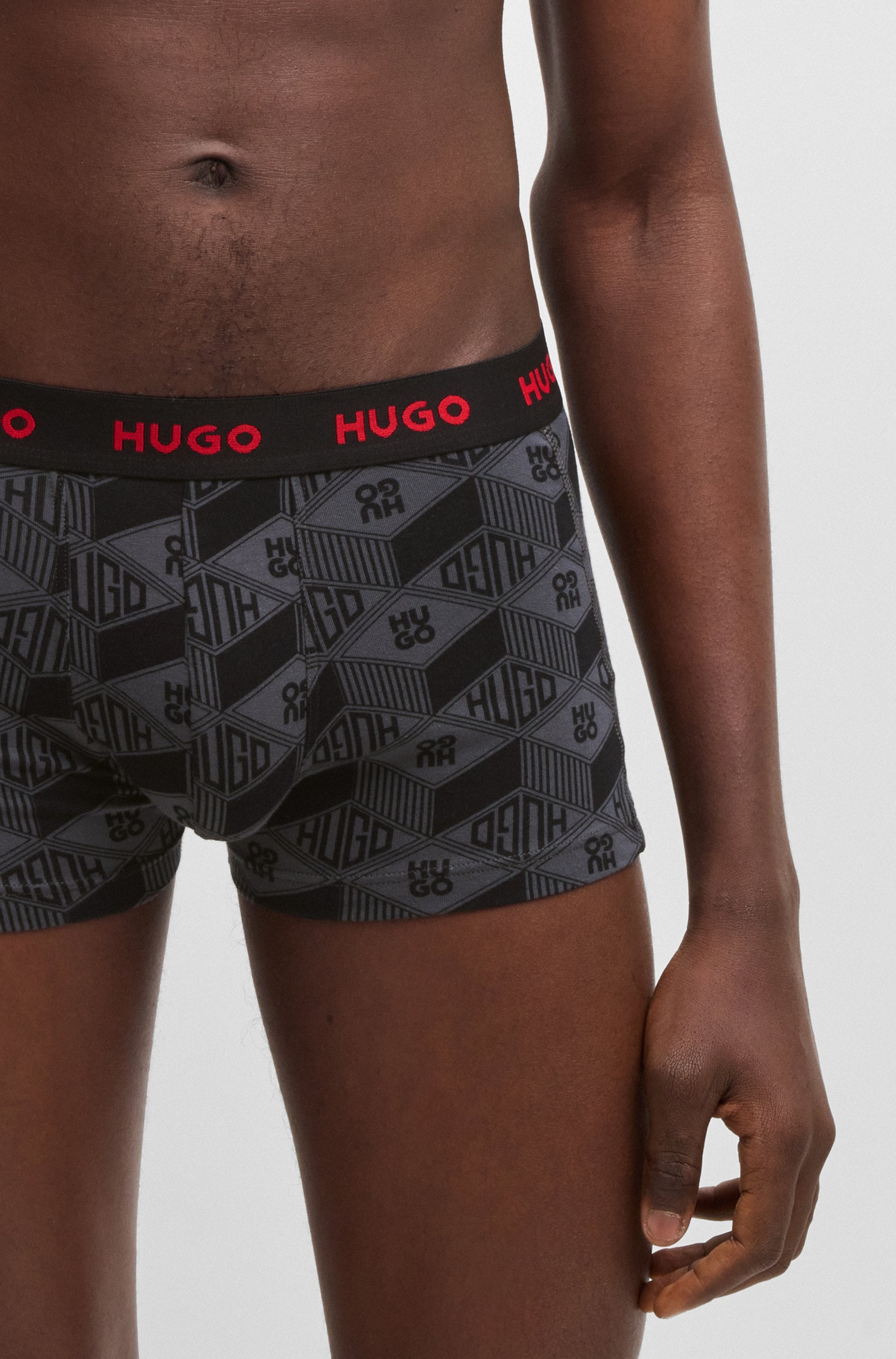 HUGO Underwear Trunk »TRUNK TRIPLET DESIGN« Packung, 3 Stk. mit Logobund