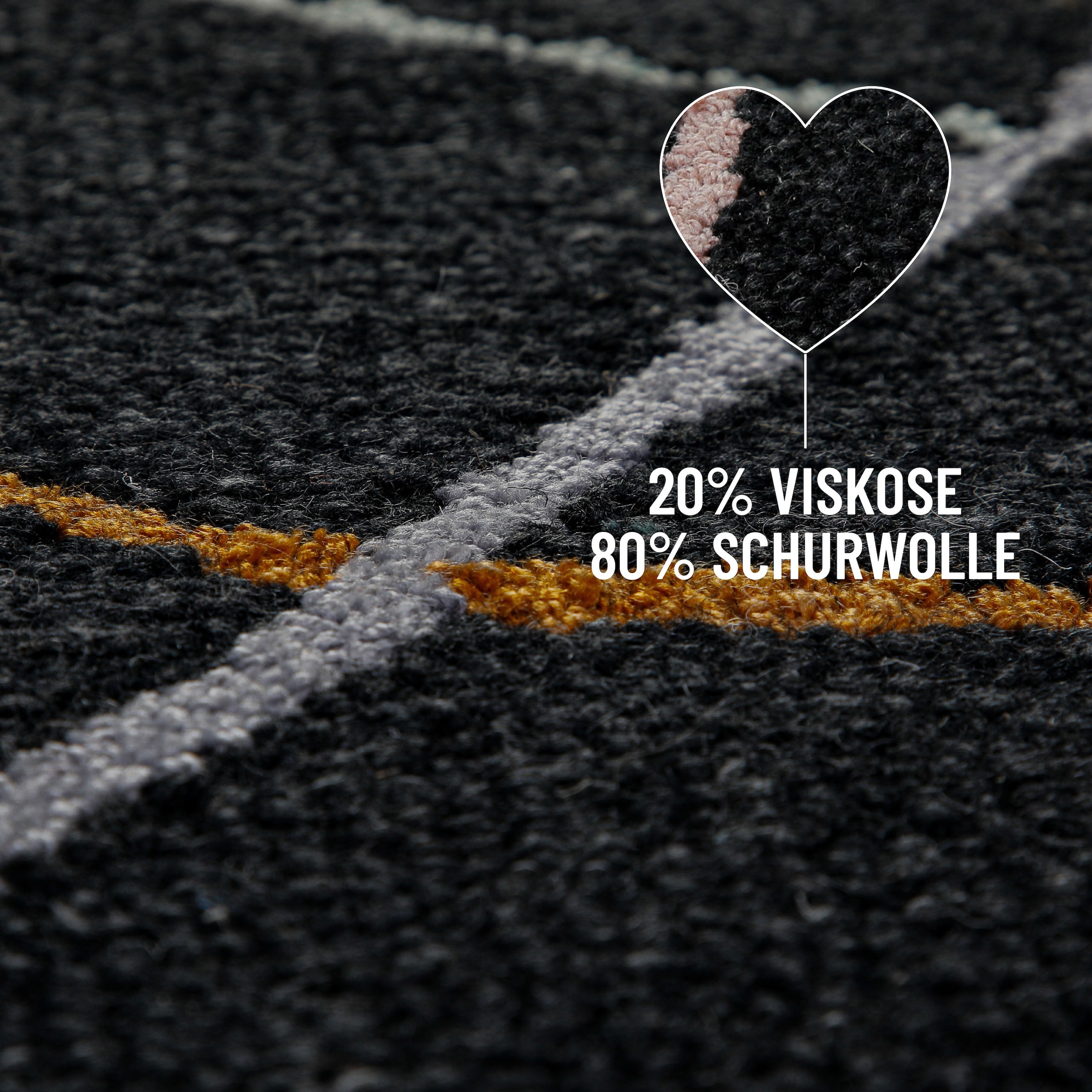 Wecon home Teppich »Nox« rechteckig 6 mm Höhe Wollteppich, abstrakt, hochwertig, handgetuftet, robust, modern