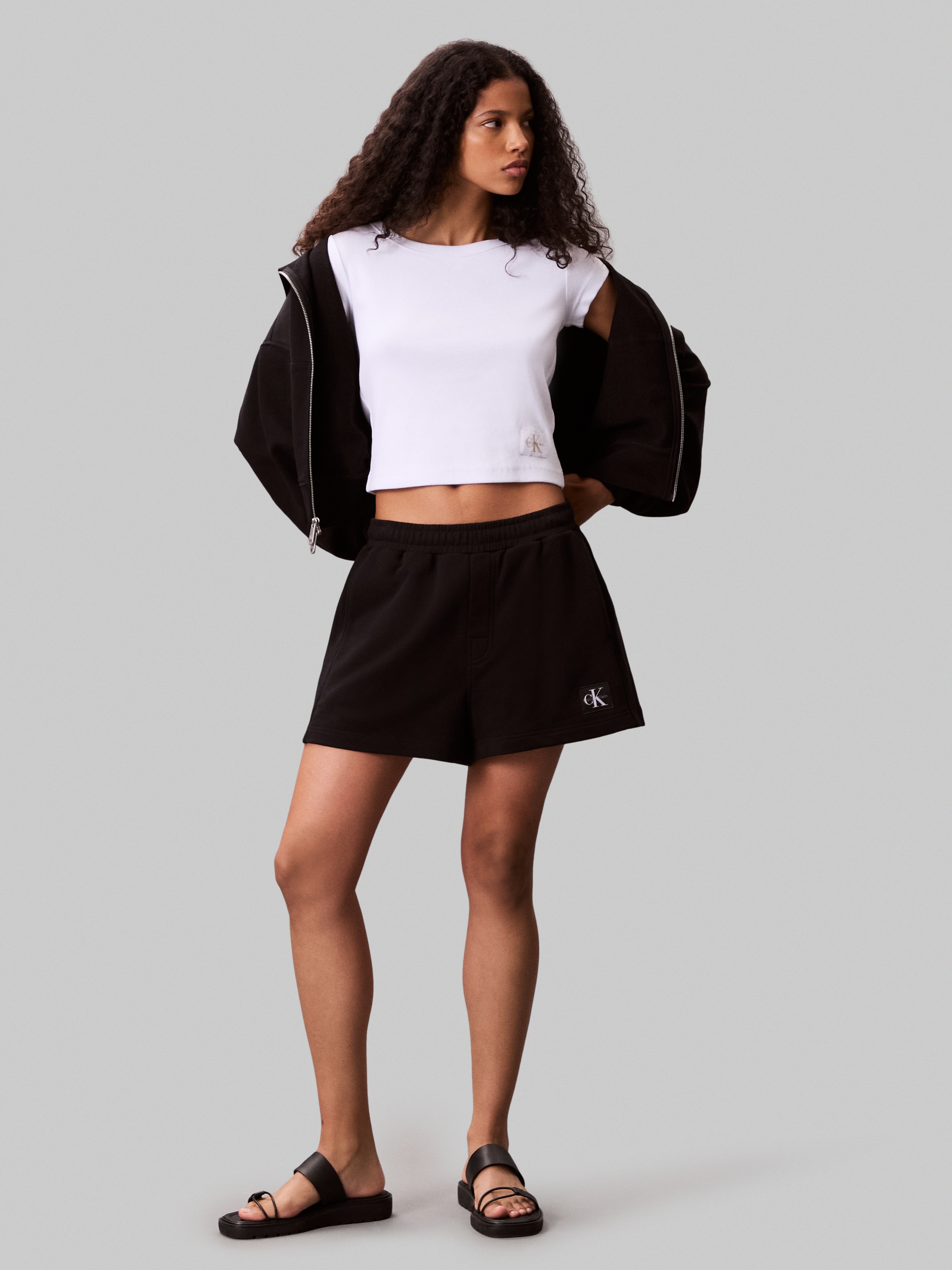 Calvin Klein Jeans Sweatshorts »A - FRNCH TRRY BDG L«, Mit elastischem Bund