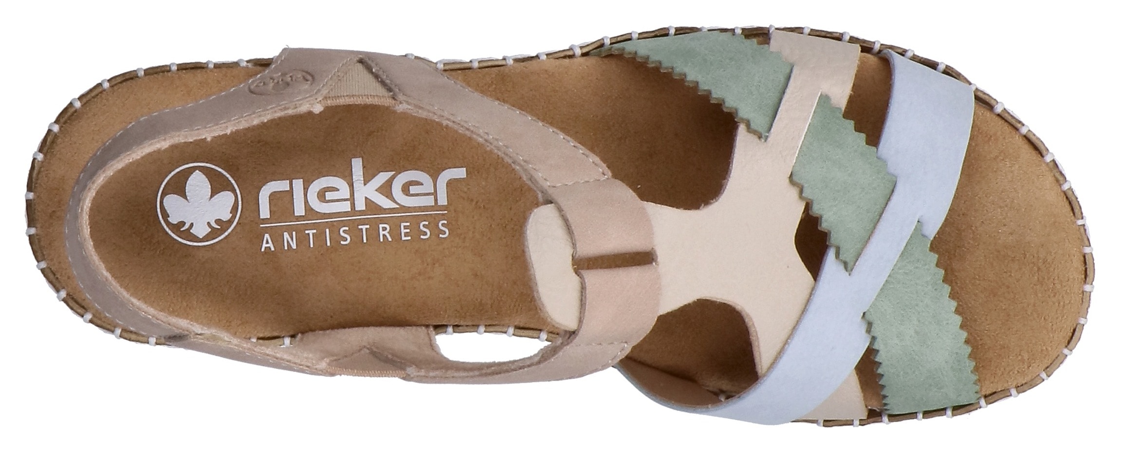 Rieker Sandale  chaussure d'été, sandale compensée, chaussure à enfiler avec élastique